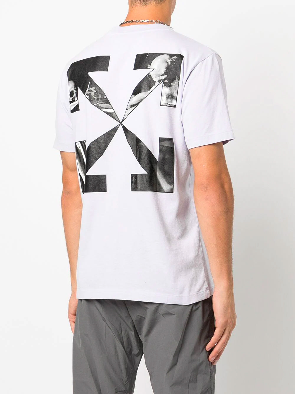 OFF-WHITE Caravaggio Arrow Slim T-Shirt Lilac - MAISONDEFASHION.COM