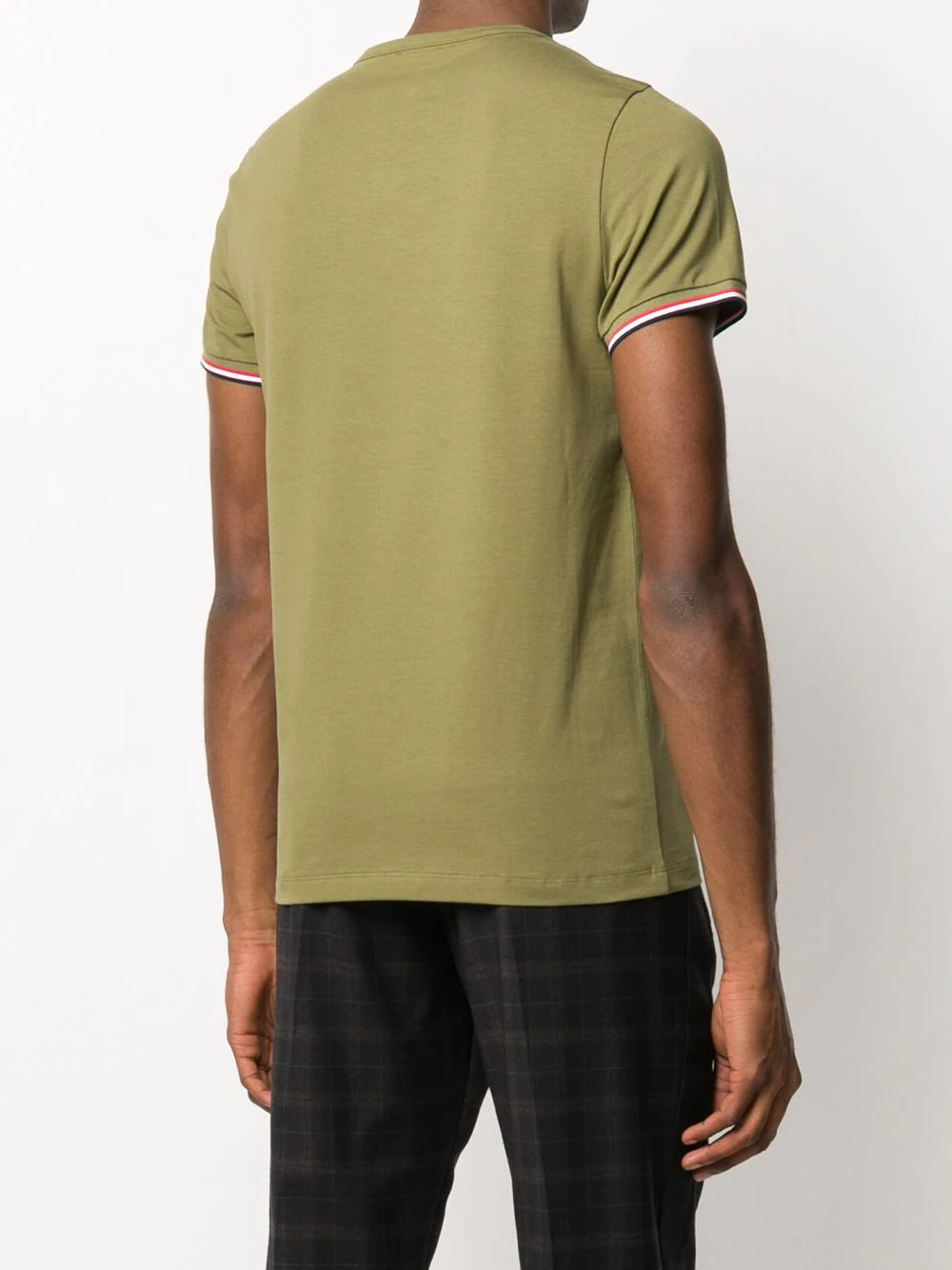 MONCLER Striped trim T-shirt Green - MAISONDEFASHION.COM