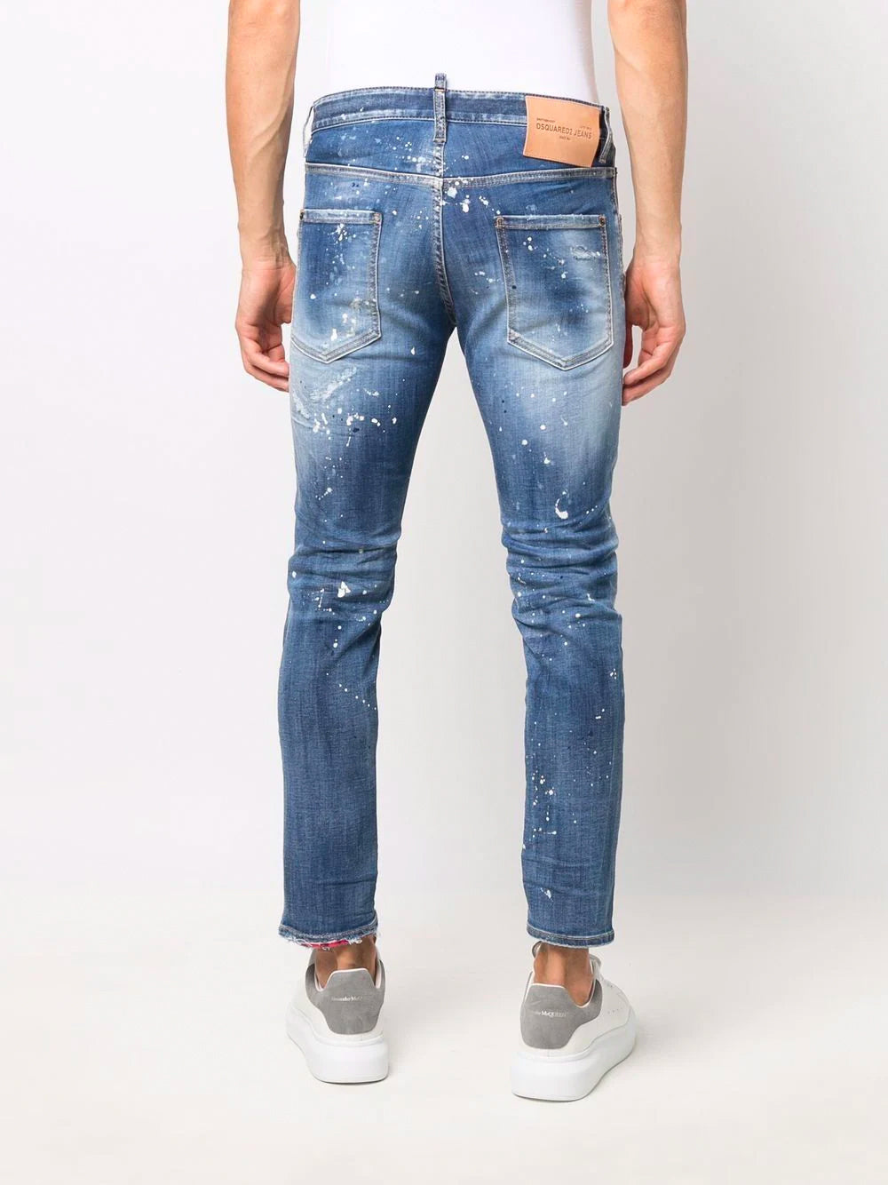 DSQUARED2 Logo Patch 5 Pocket Denim Jeans - MAISONDEFASHION.COM