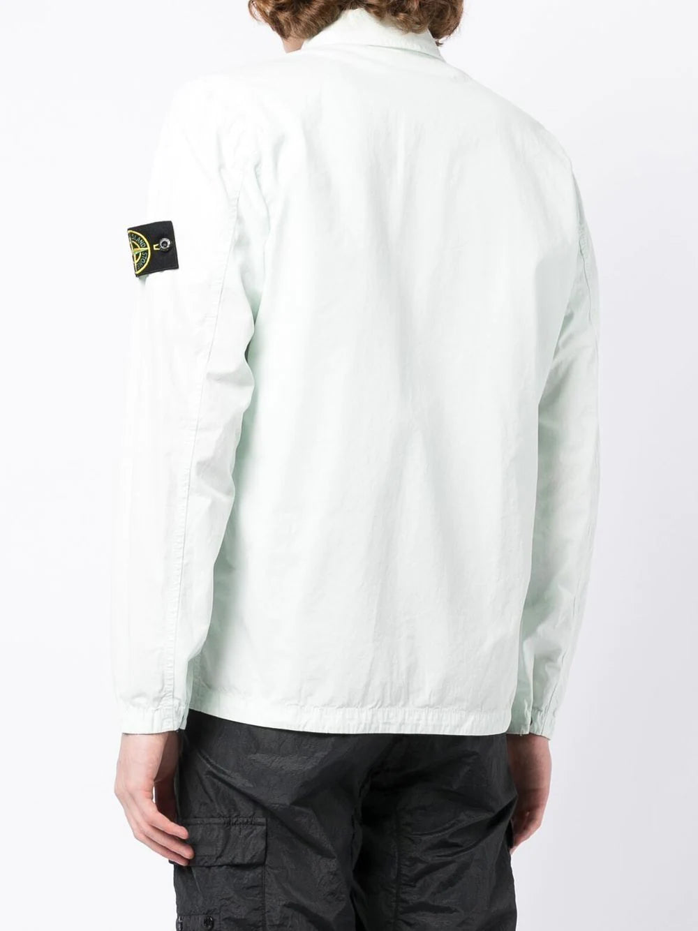 STONE ISLAND Compass-patch Shirt Jacket Aqua - MAISONDEFASHION.COM