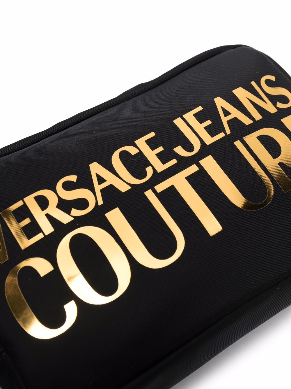 VERSACE JEANS COUTURE Metallic Logo Belt Bag Black - MAISONDEFASHION.COM