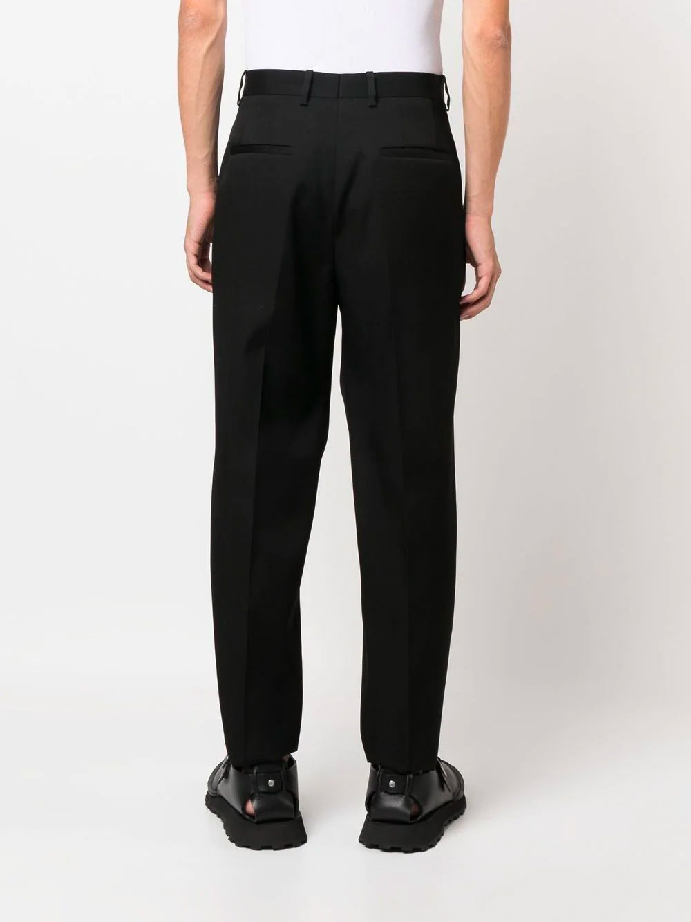 JIL SANDER Wool Trousers Black - MAISONDEFASHION.COM