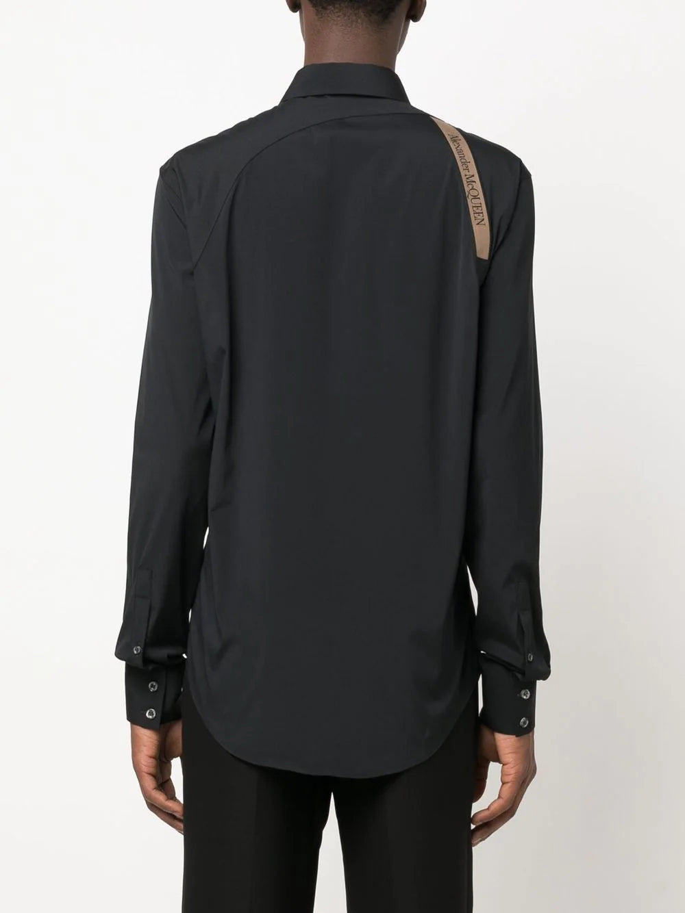 ALEXANDER MCQUEEN Signature Harness Shirt Black - MAISONDEFASHION.COM