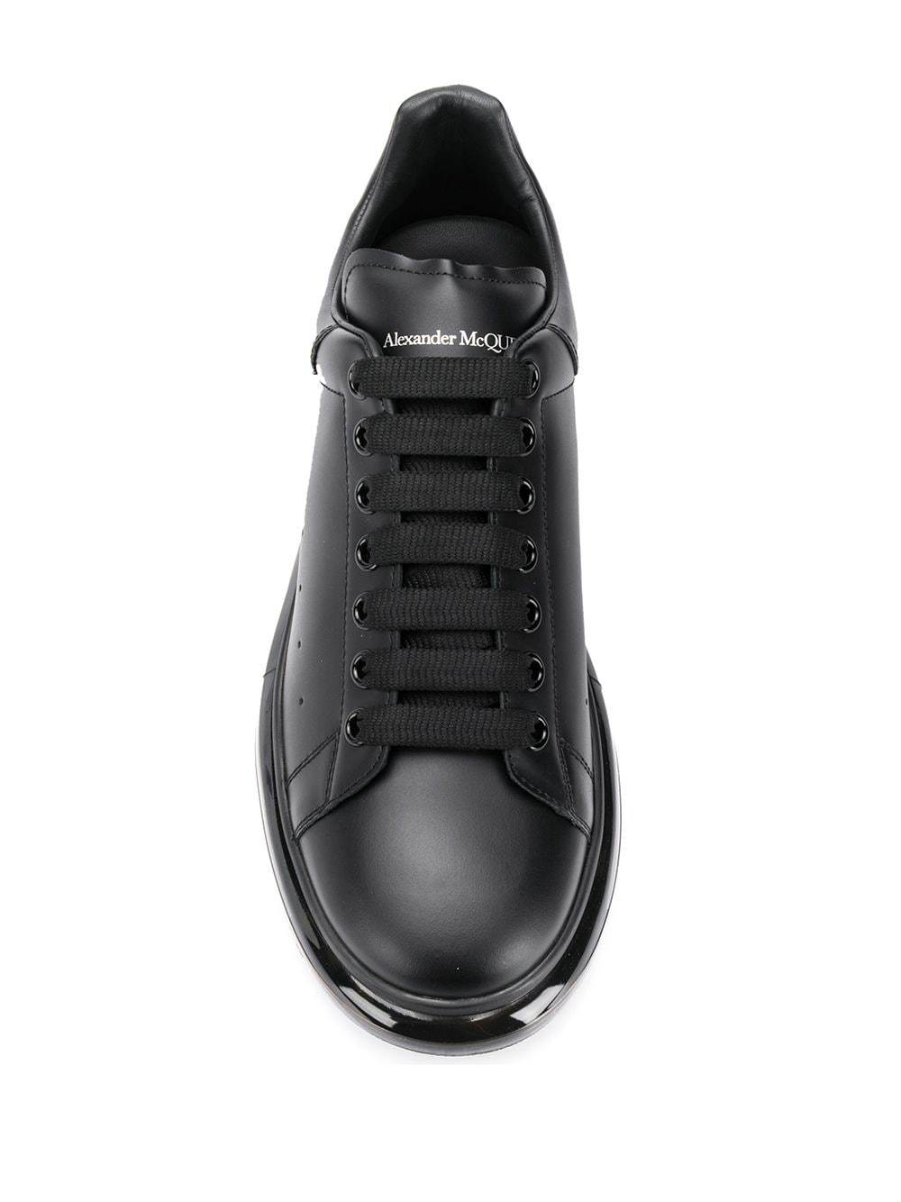 Alexander McQueen Oversized Clear Sole leather sneakers black - Maison De Fashion 