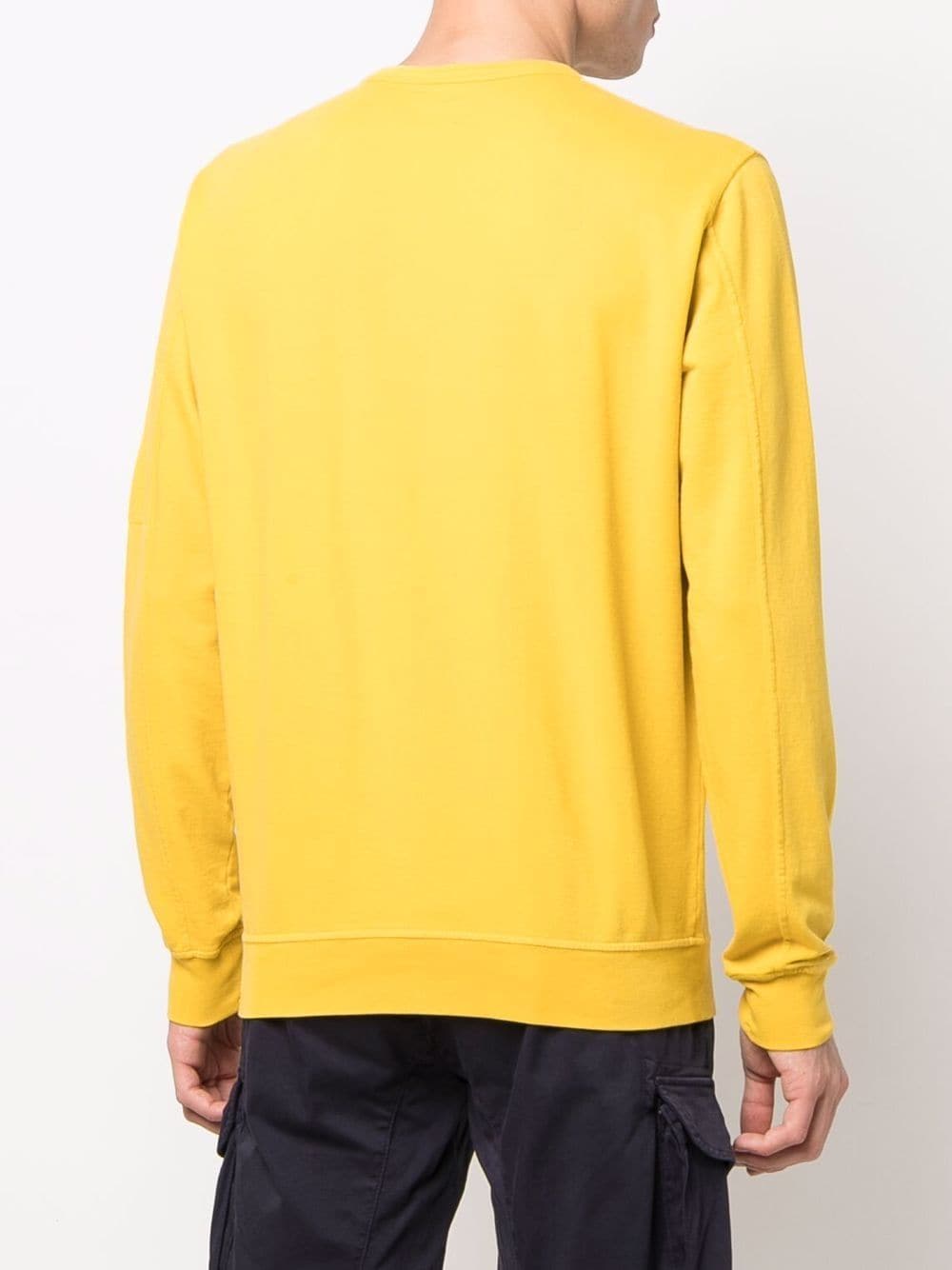 C.P. COMPANY Light Fleece Crew Neck Sweatshirt Yellow - MAISONDEFASHION.COM