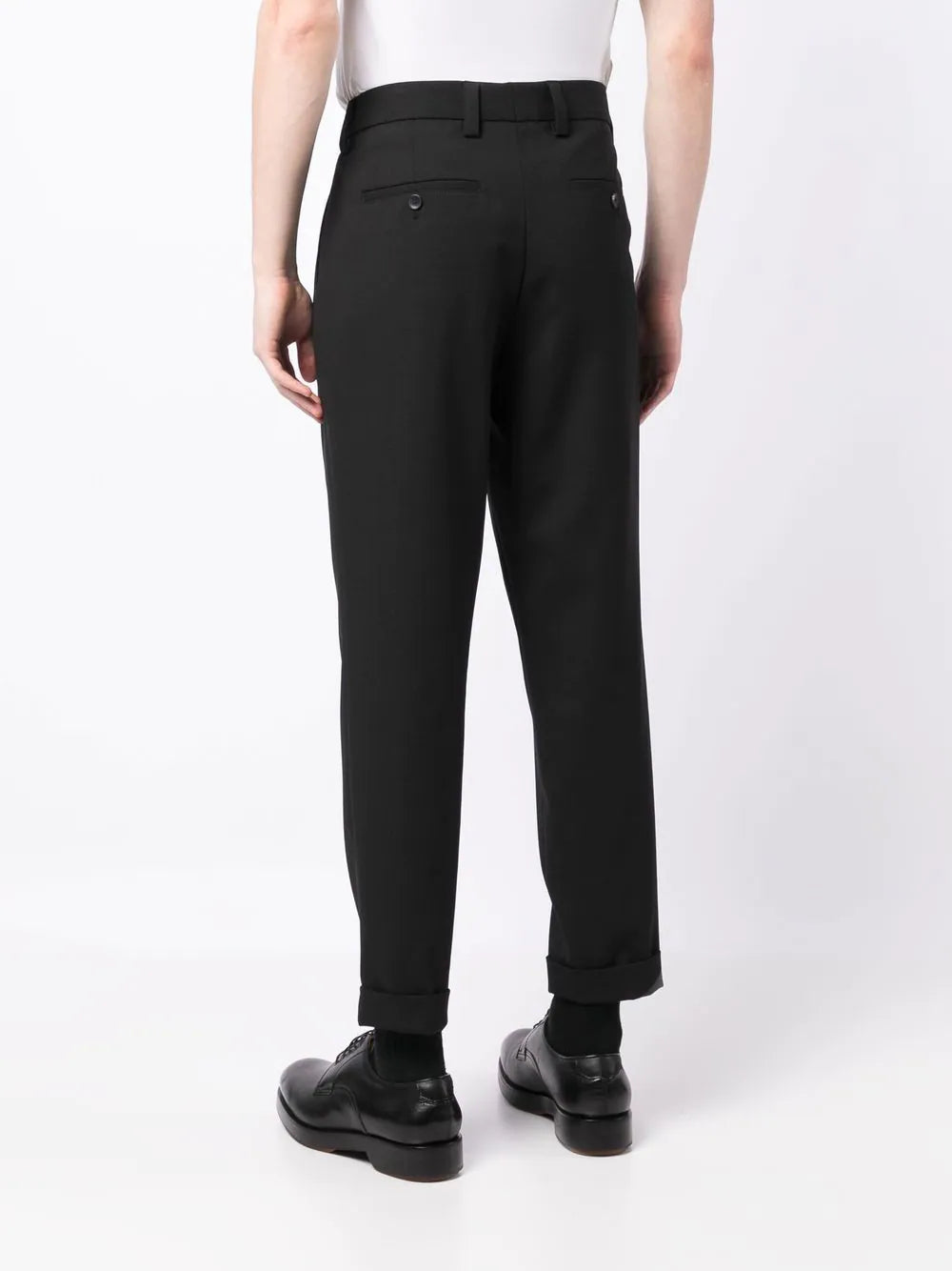 BOSS Cropped slim-cut trousers Black - MAISONDEFASHION.COM