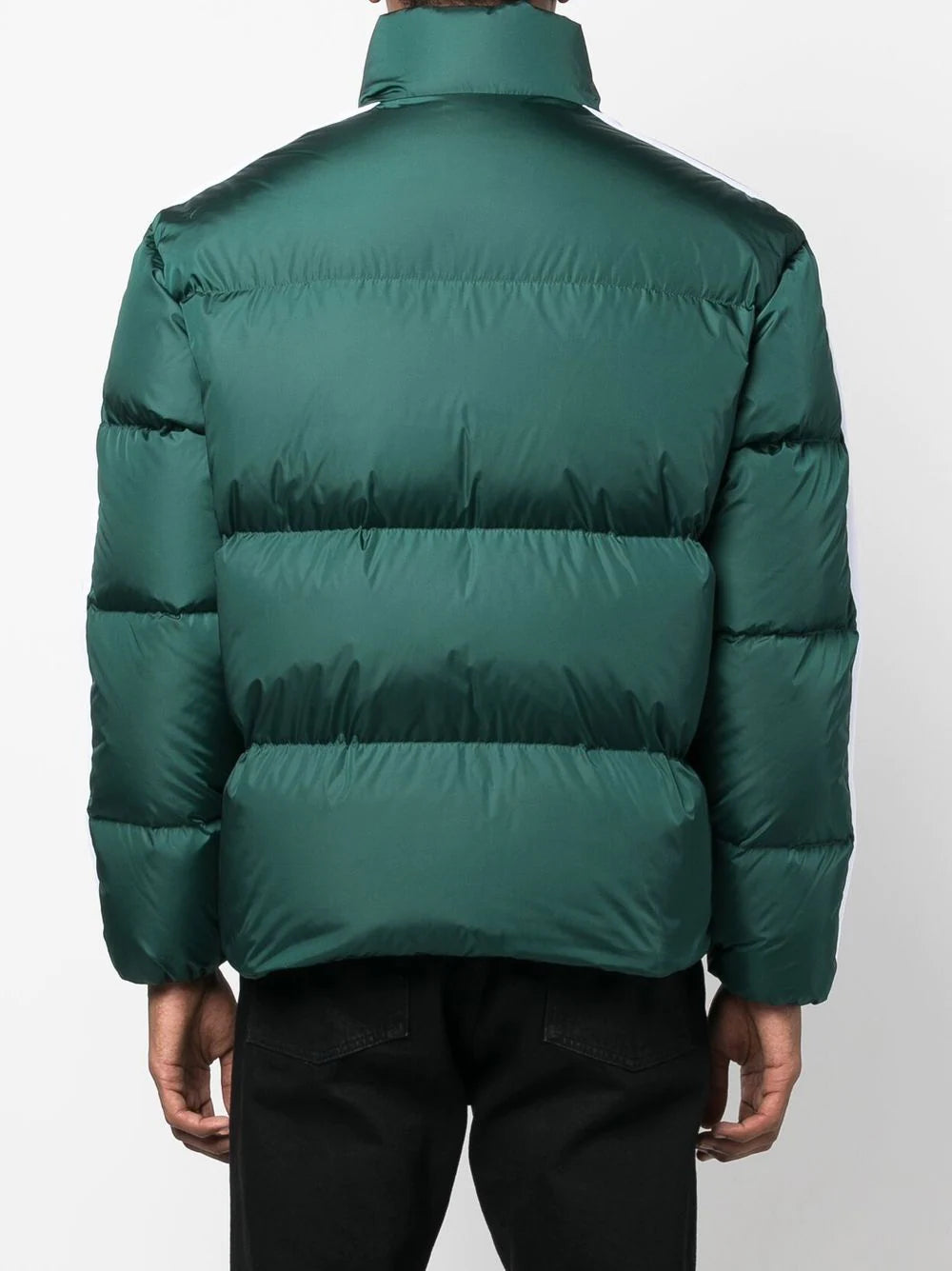 PALM ANGELS Classic Track Down Jacket Green/White - MAISONDEFASHION.COM