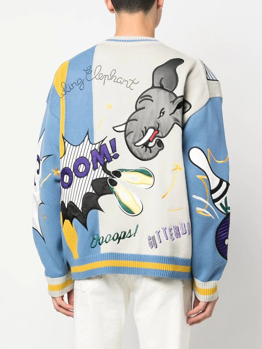 KENZO Bowling Elephant Cardigan Cyan - MAISONDEFASHION.COM