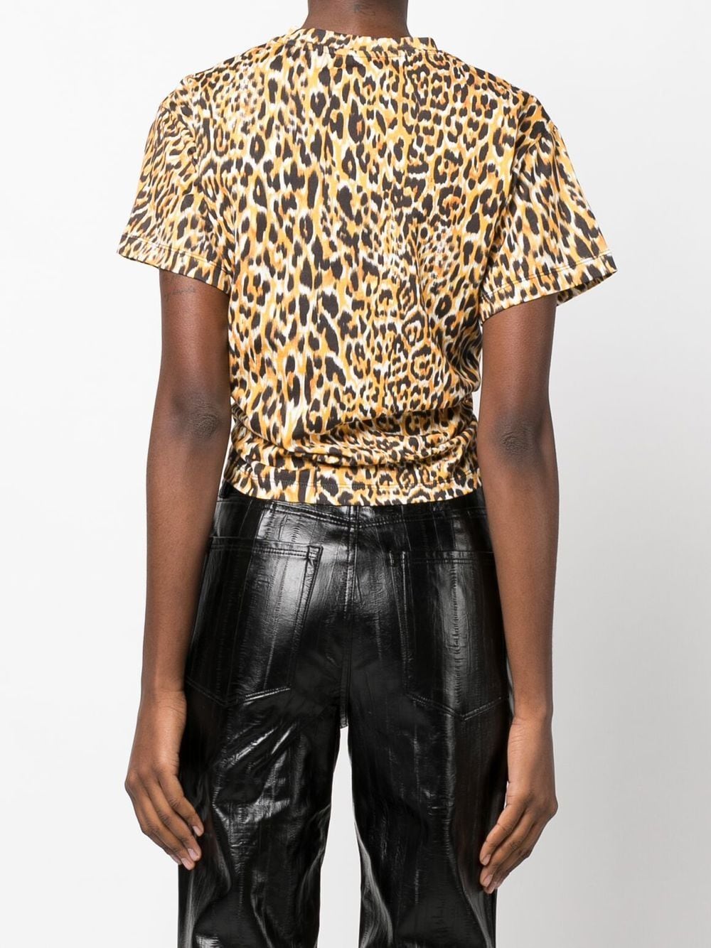 PACO RABANNE Leopard "Meooow" Print Cropped T-Shirt - MAISONDEFASHION.COM