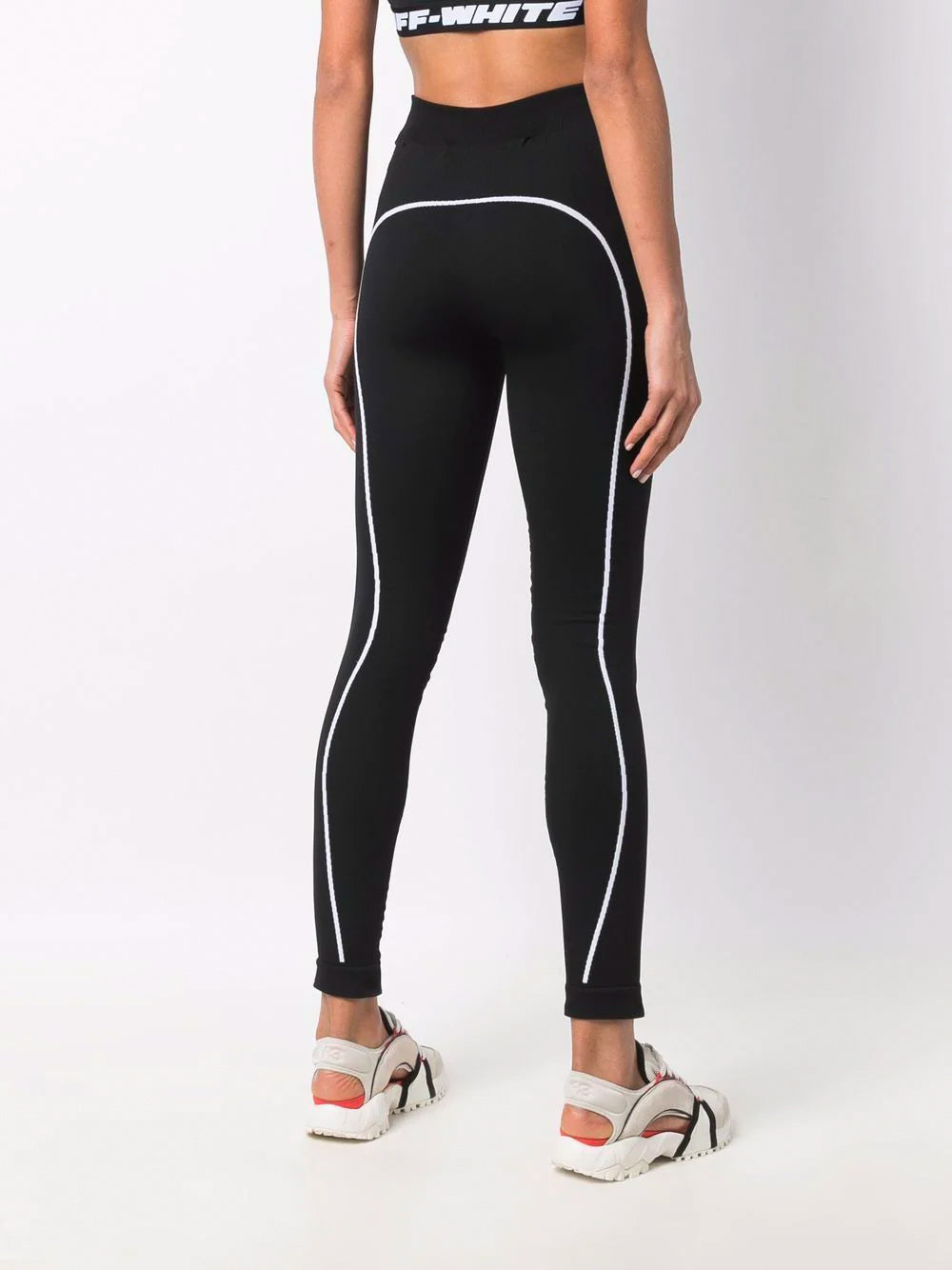 OFF-WHITE WOMEN Athl Stamp Logo Leggings Black - MAISONDEFASHION.COM