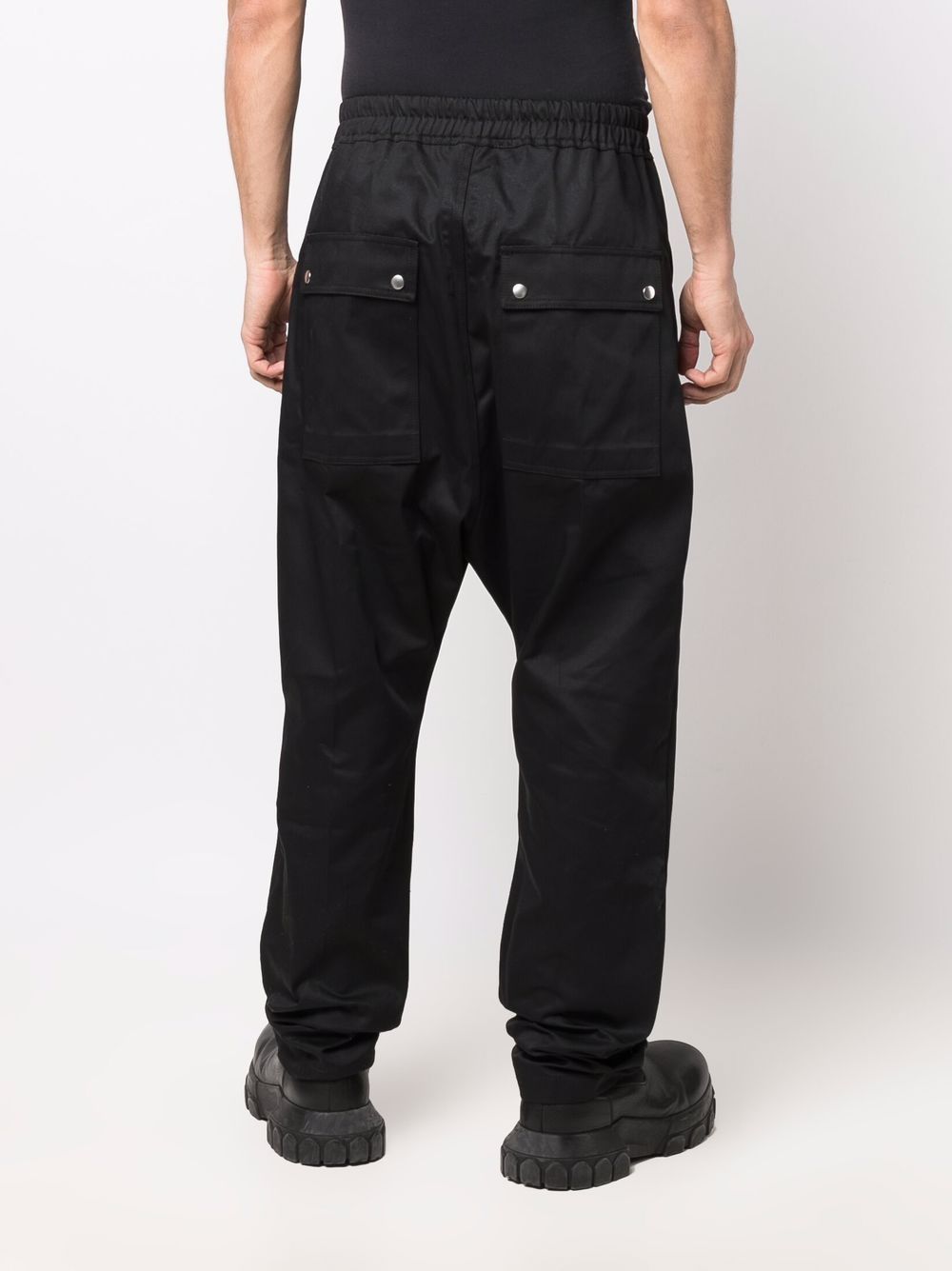 RICK OWENS DRKSHDW Drop Crotch Drawstring Pants Black - MAISONDEFASHION.COM