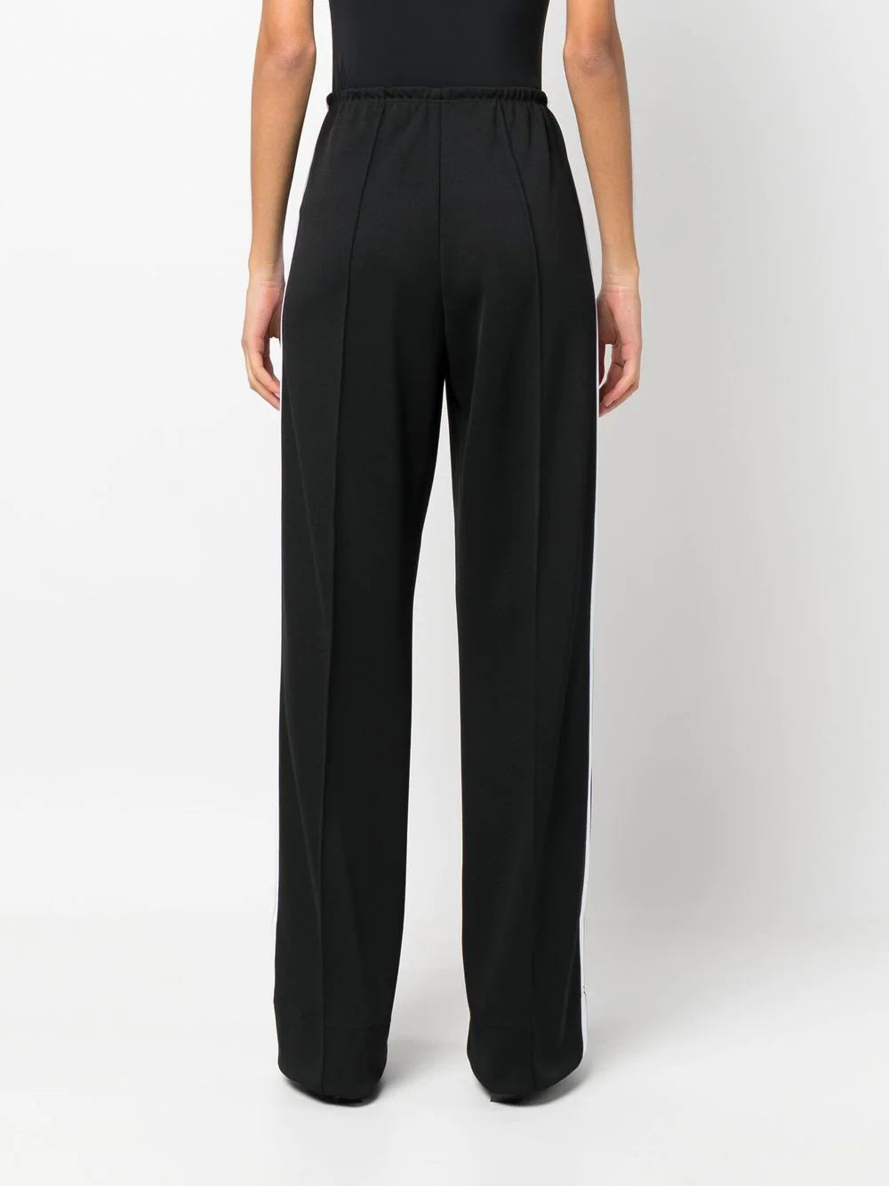 PALM ANGELS WOMEN Loose Track Pants Black/White - MAISONDEFASHION.COM