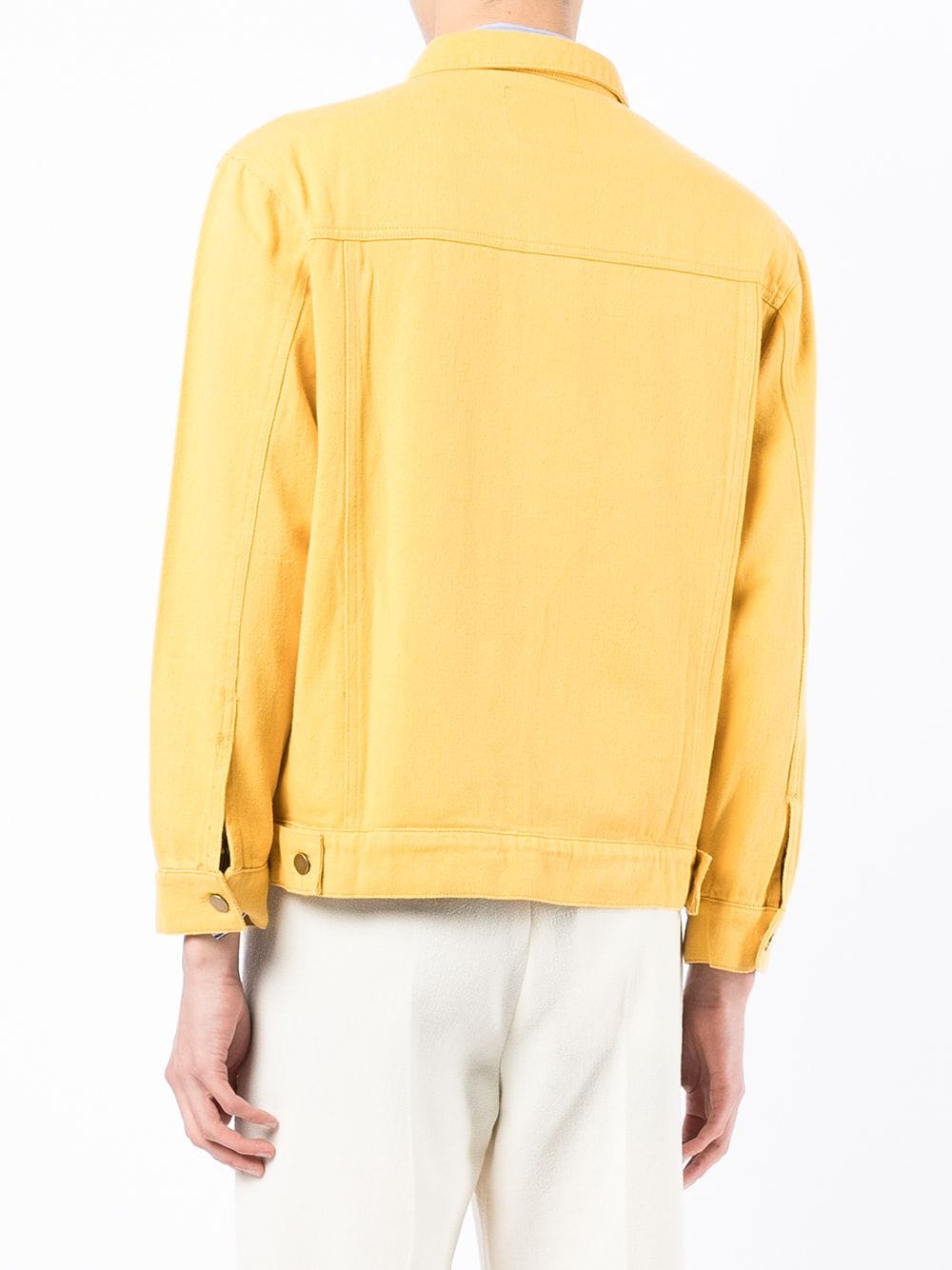 KIDSUPER Painted Face Denim Jacket Yellow - MAISONDEFASHION.COM