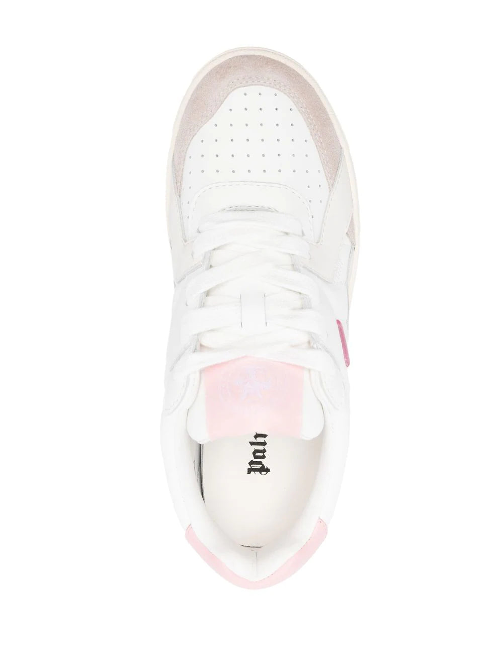 PALM ANGELS WOMEN Palm University Sneakers White/Pink - MAISONDEFASHION.COM