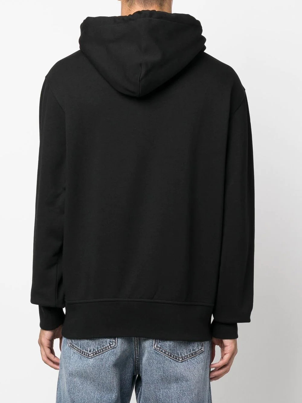 VERSACE Baroque Crystal Logo Hoodie Black - MAISONDEFASHION.COM