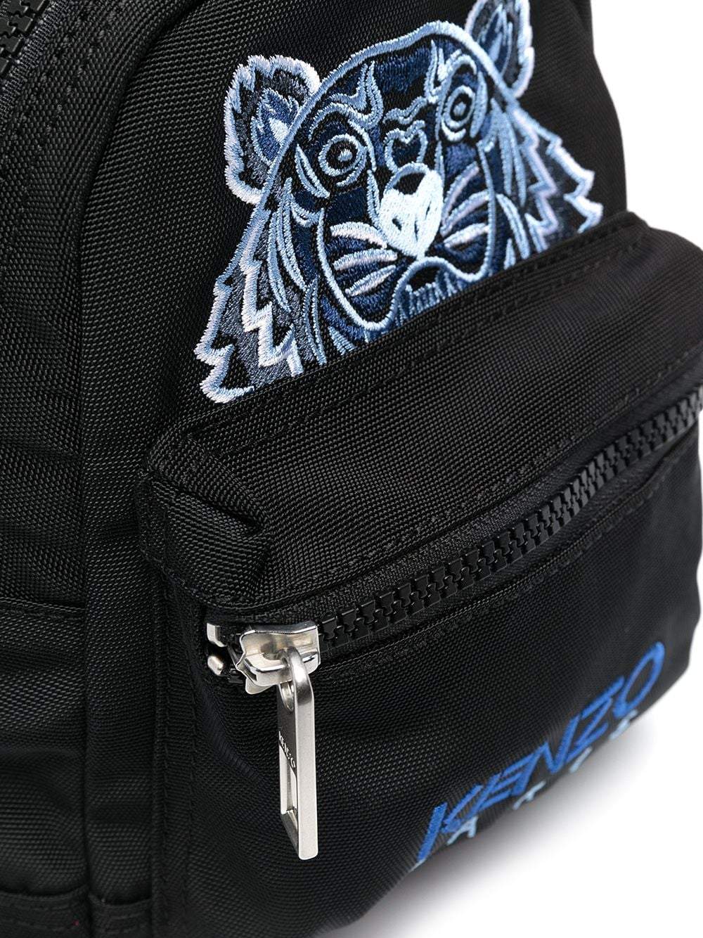 Kenzo Canvas Tiger Embroidered Mini Backpack Black MAISONDEFASHION.COM