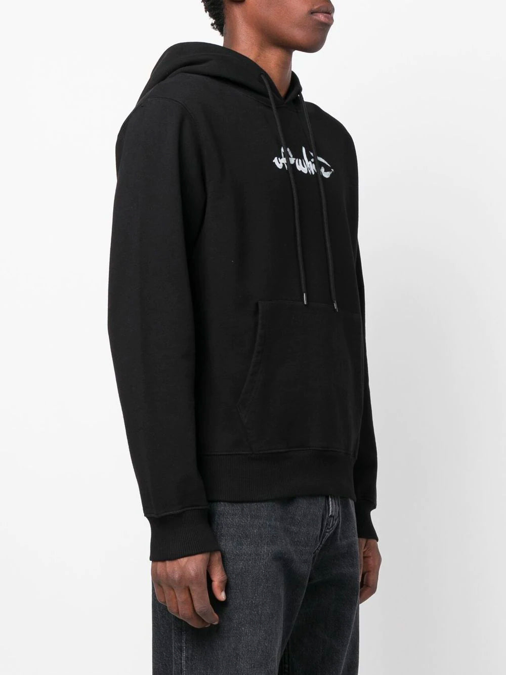 OFF-WHITE Paint Arrow Slim Hoodie Black - MAISONDEFASHION.COM