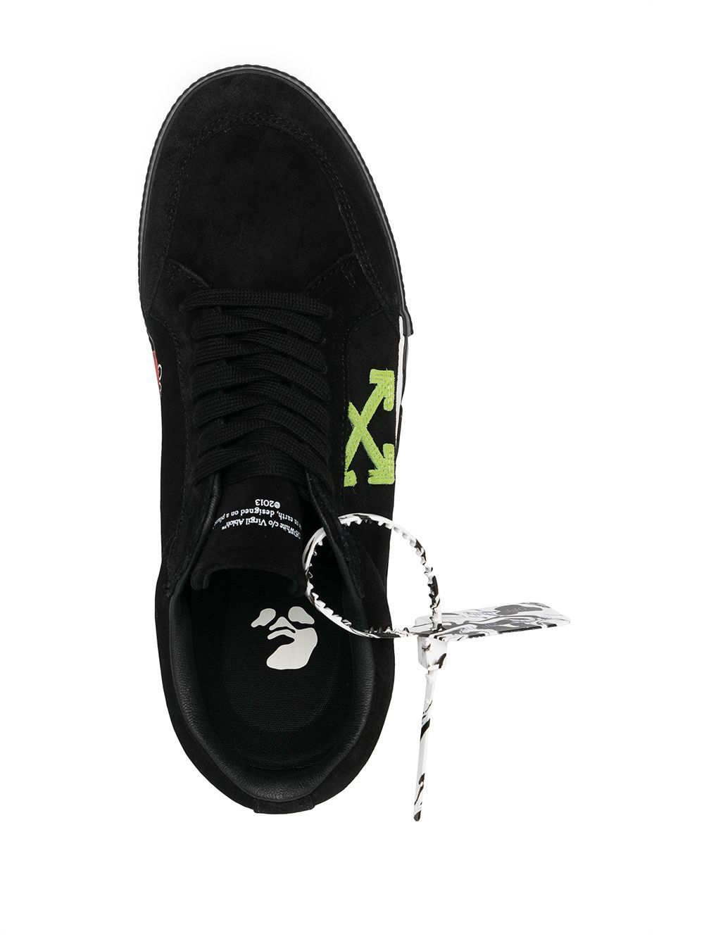 OFF-WHITE Low Vulcanized Suede Sneakers Black/Green - MAISONDEFASHION.COM