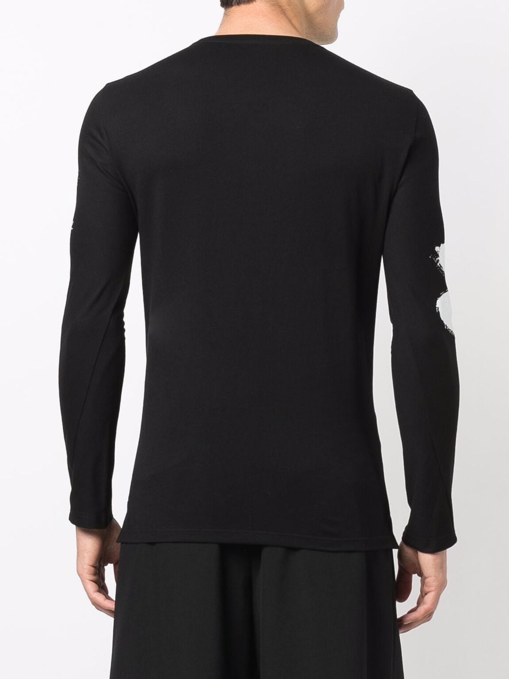 ALEXANDER MCQUEEN Logo Print Long Sleeve T-Shirt Black - MAISONDEFASHION.COM