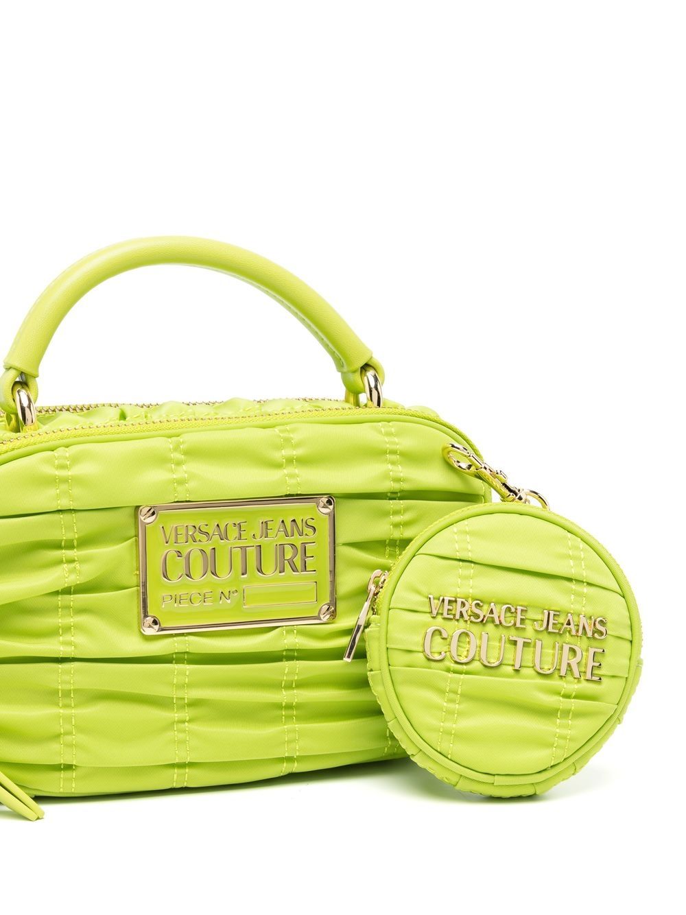 VERSACE JEANS COUTURE WOMEN Logo-plaque tote bag Green - MAISONDEFASHION.COM