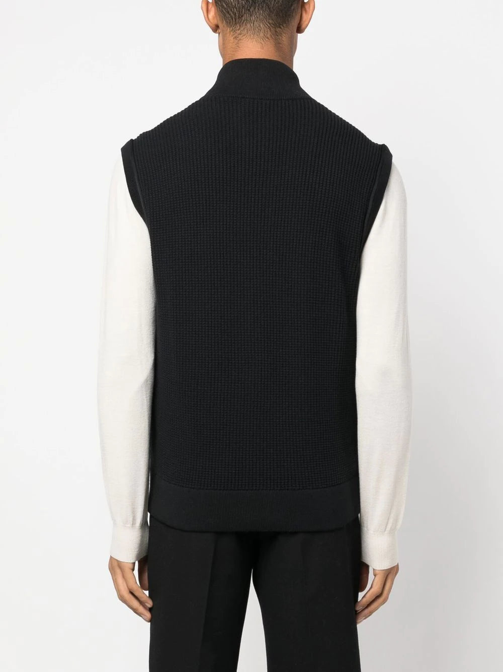 BOSS Logo-patch Quilted Gilet Black - MAISONDEFASHION.COM