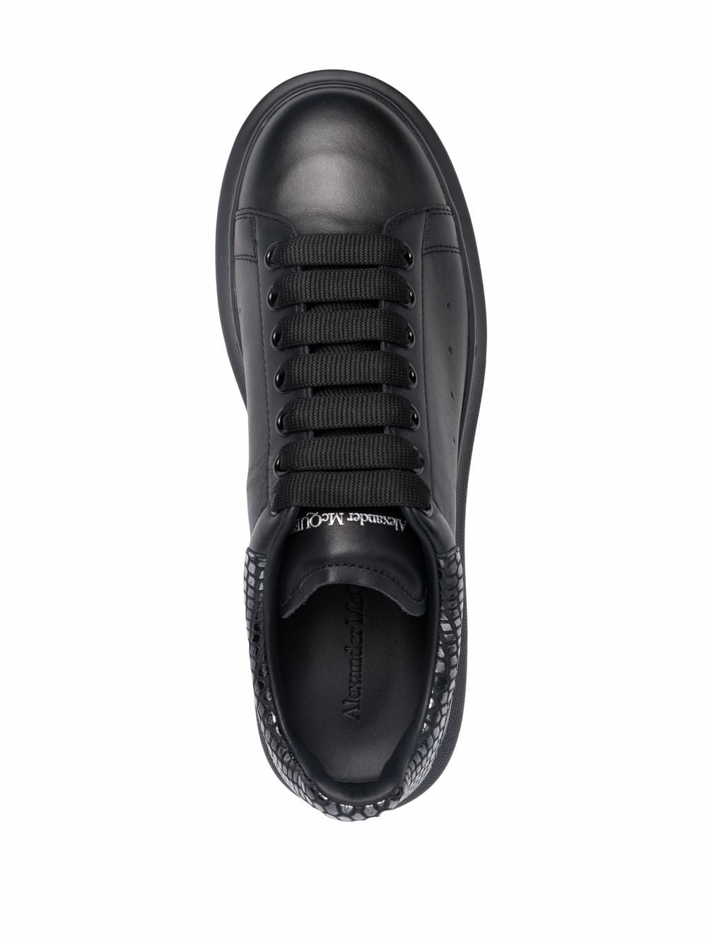 ALEXANDER MCQUEEN Oversized Snake Skin Effect Sneakers Black - MAISONDEFASHION.COM