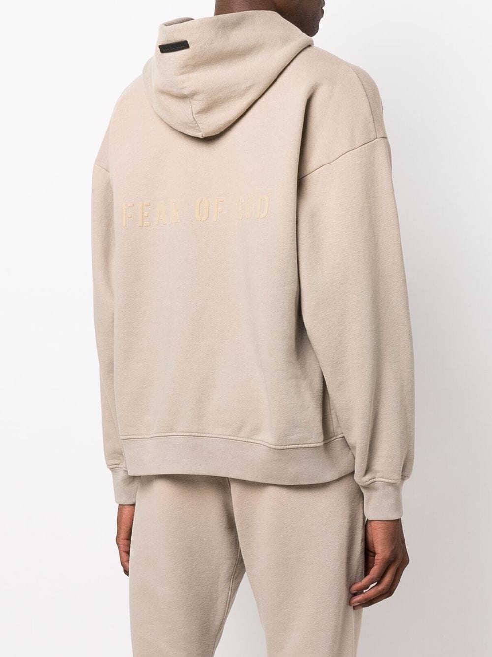 FEAR OF GOD FG Logo Hoodie Beige - MAISONDEFASHION.COM