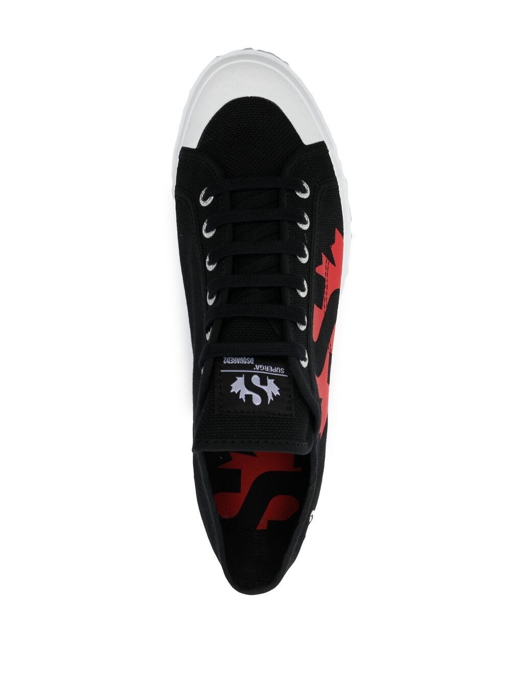 DSQUARED2 x Superga Logo Sneakers Black - MAISONDEFASHION.COM