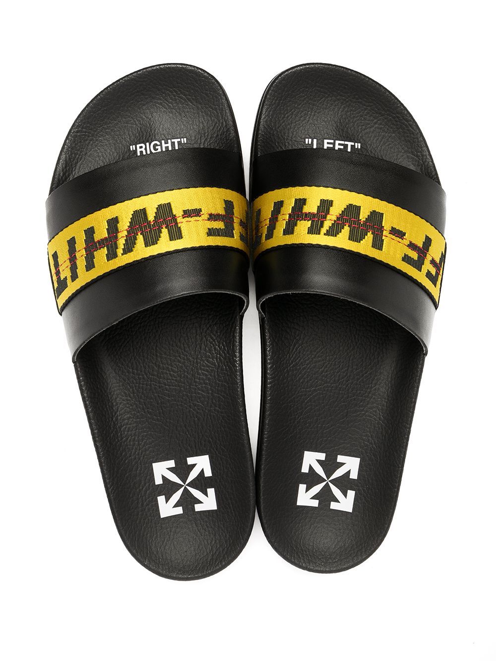 OFF-WHITE Industrial Belt Sliders Black/Yellow - Maison De Fashion 