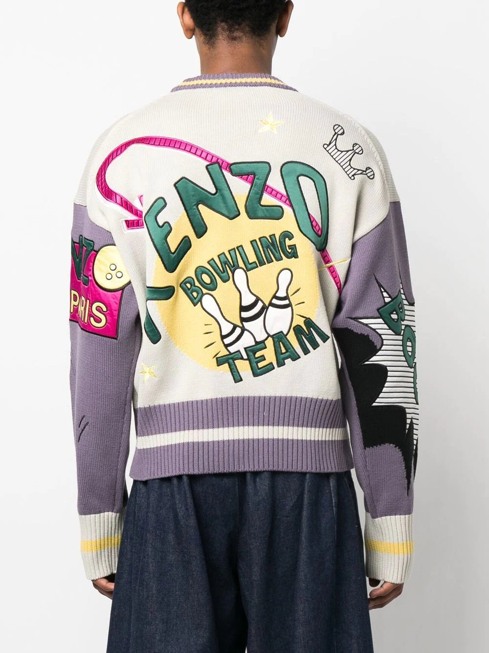 KENZO Bowling Elephant Merino Wool Jumper Multi - MAISONDEFASHION.COM