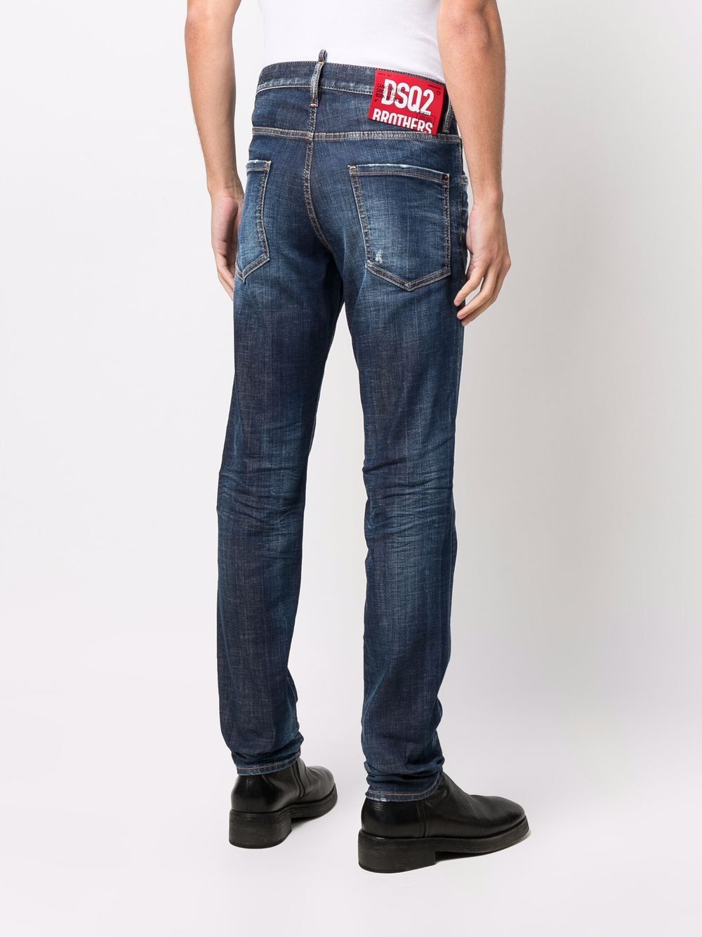 DSQUARED2 Faded Slim Cut Jeans Blue - MAISONDEFASHION.COM