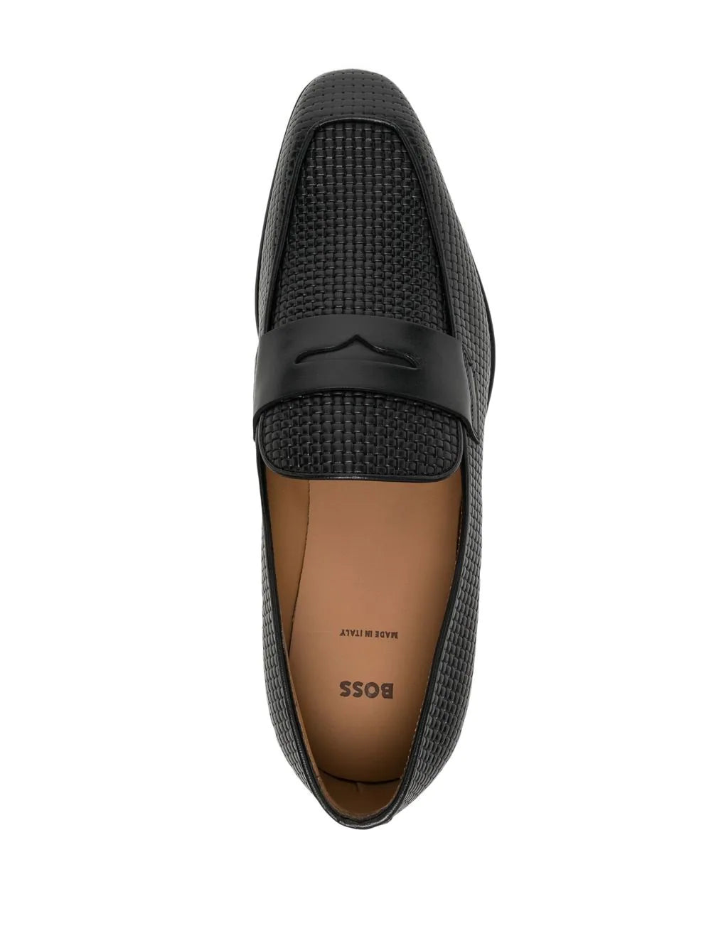 BOSS Lisbon Woven Leather Loafers Black – MAISONDEFASHION.COM