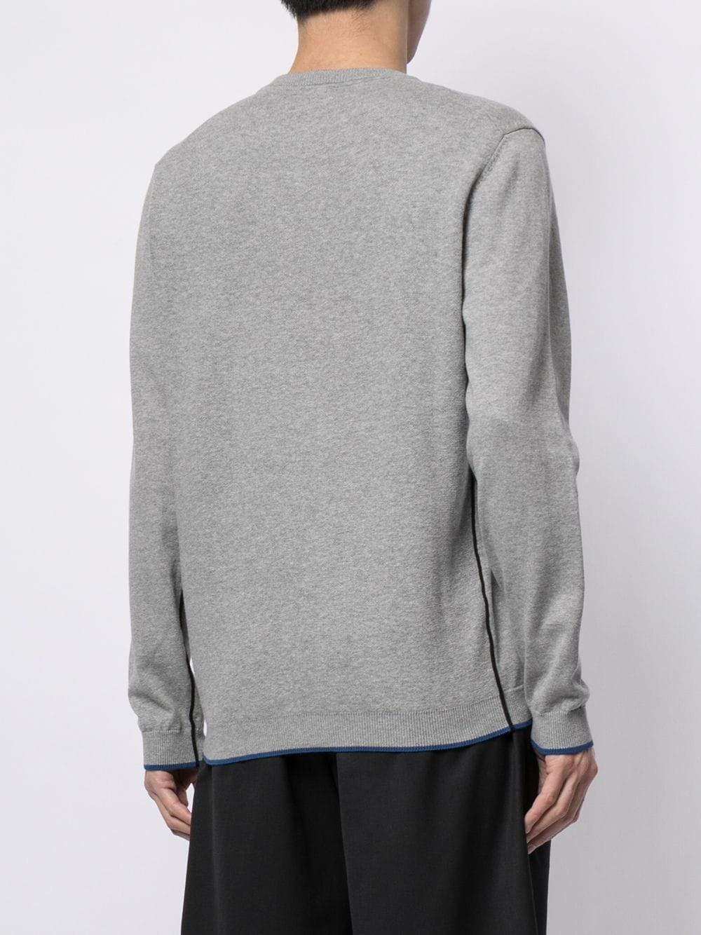 BOSS Knitted Logo Sweatshirt Grey - MAISONDEFASHION.COM