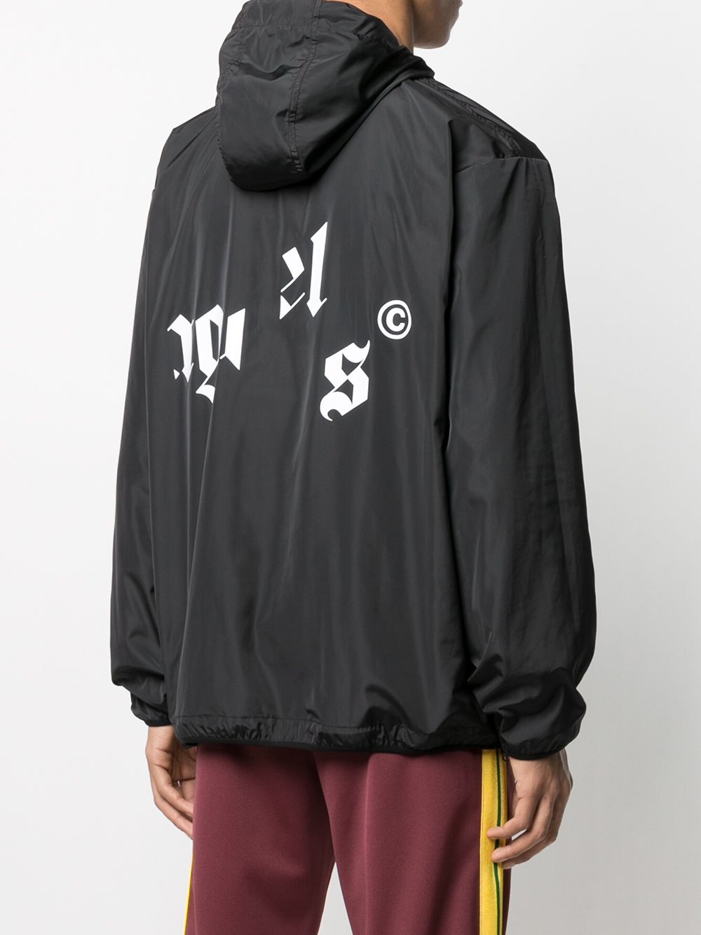 PALM ANGELS Broken Logo Windbreaker Black - MAISONDEFASHION.COM