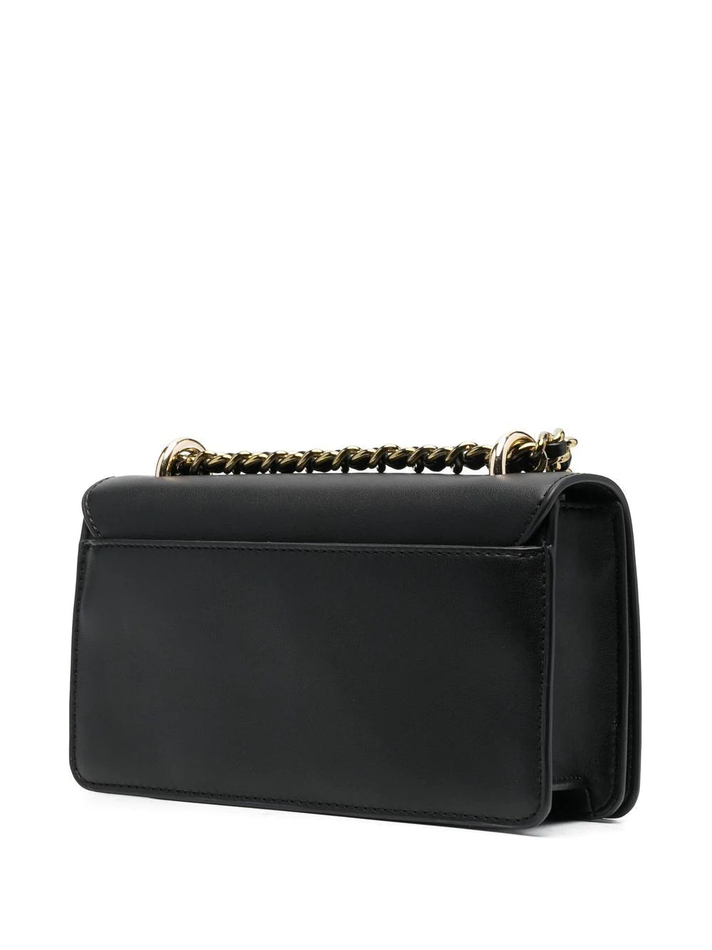 VERSACE WOMEN Logo Lock Crossbody Bag Black/Gold - MAISONDEFASHION.COM