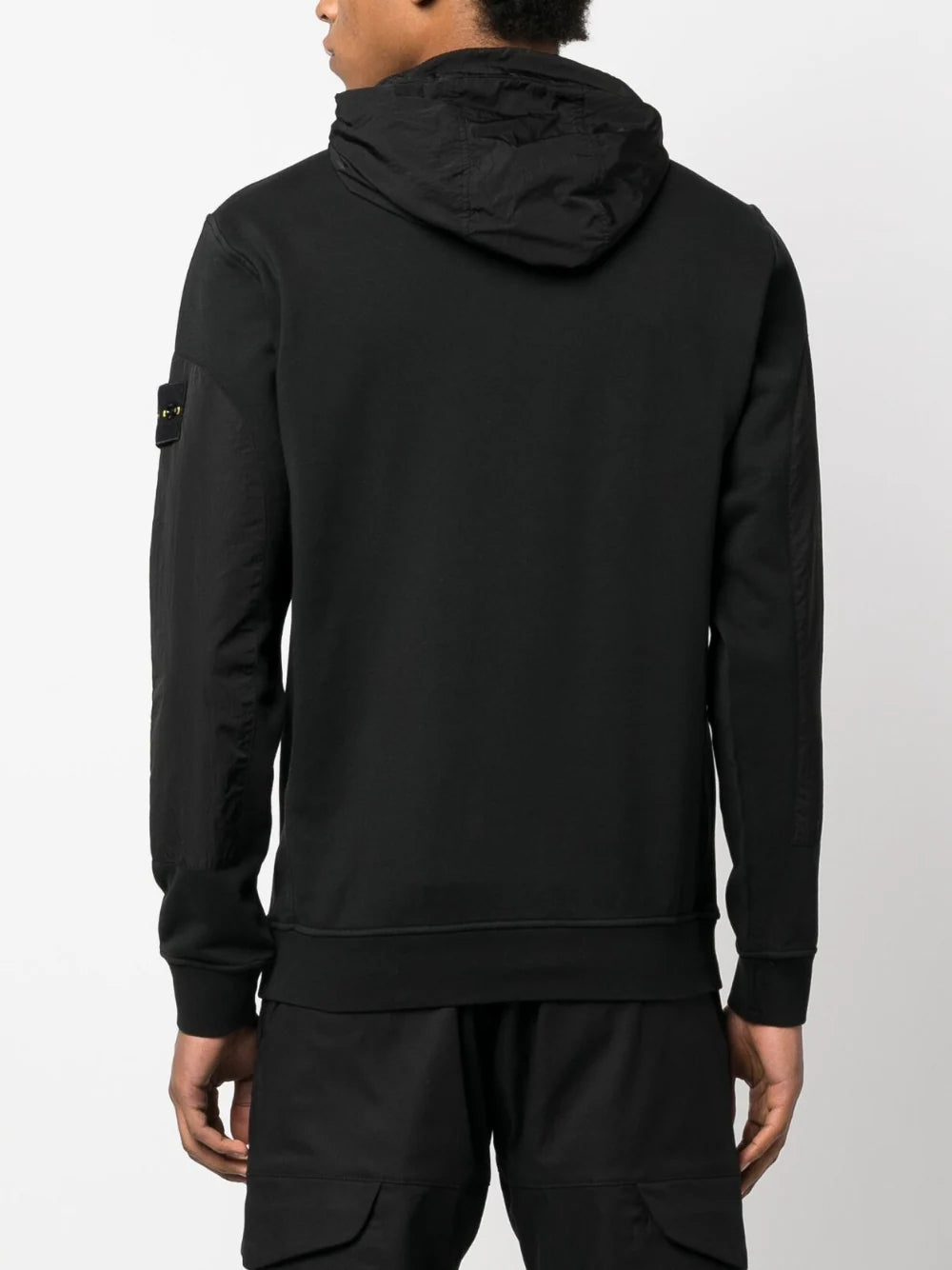 STONE ISLAND Nylon Hooded Sweatshirt Black - MAISONDEFASHION.COM