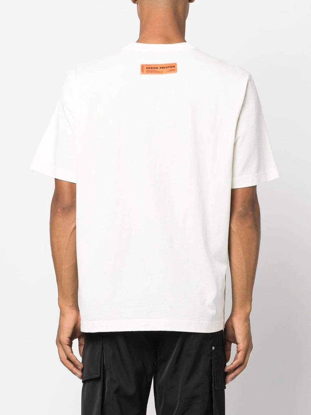 HERON PRESTON Heron S/S T-Shirt White/Black - MAISONDEFASHION.COM