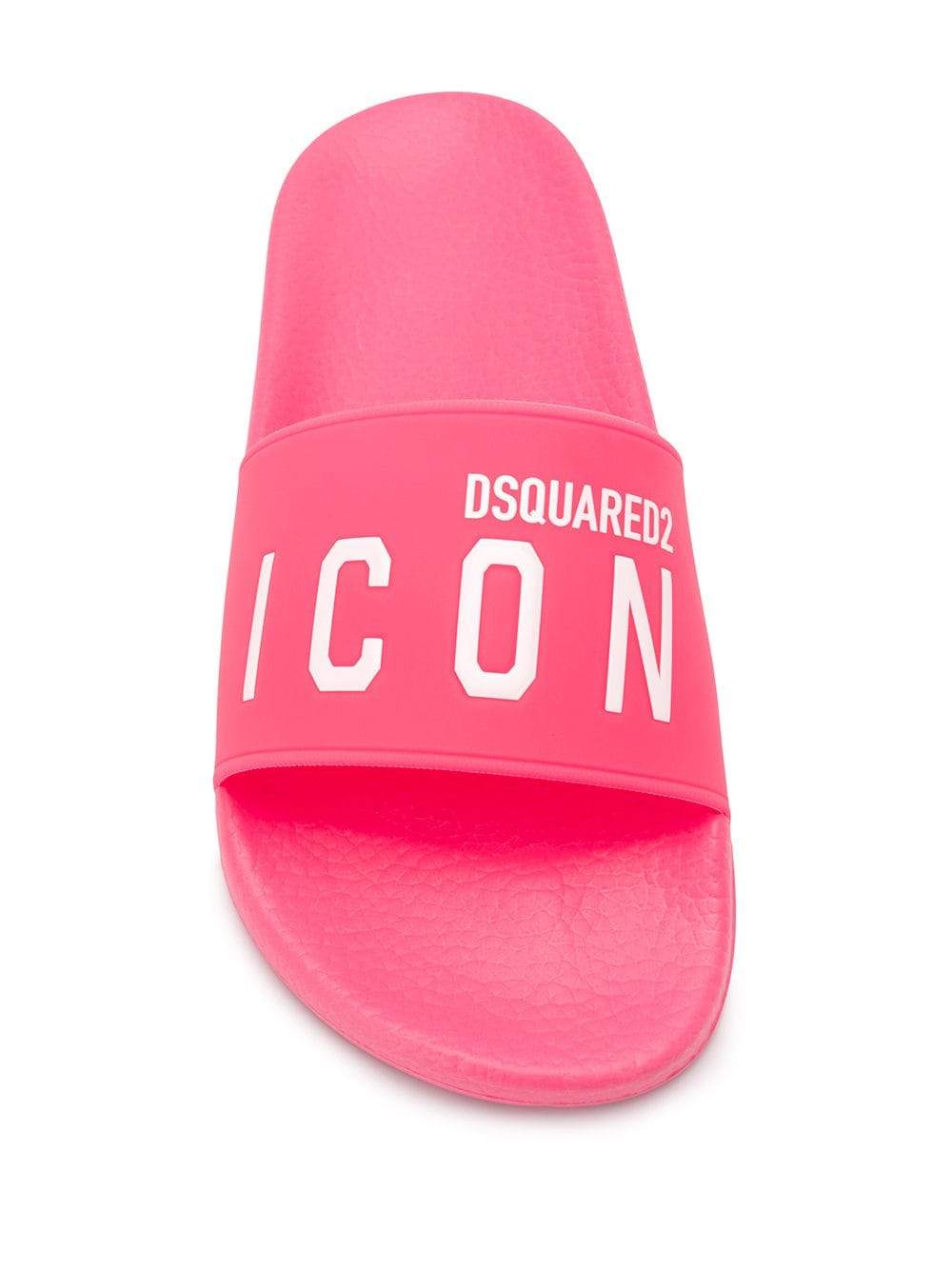 DSQUARED2 Icon Pool Sliders Pink/White Maison De Fashion DSQUARED2 Icon Pool Sliders Pink/White Maison De Fashion