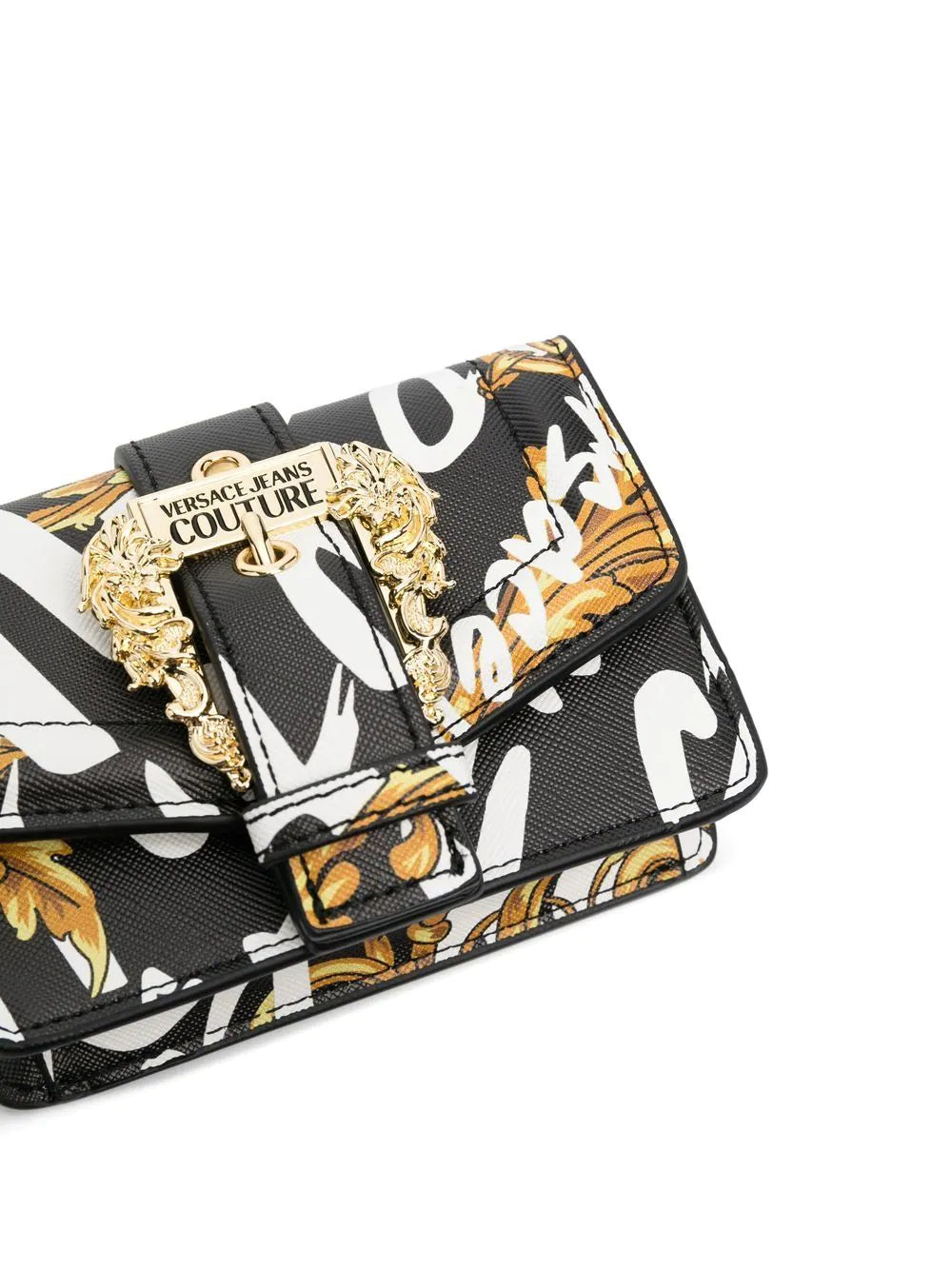 VERSACE WOMEN Baroque Print Couture1 Chain Mini Bag Black - MAISONDEFASHION.COM