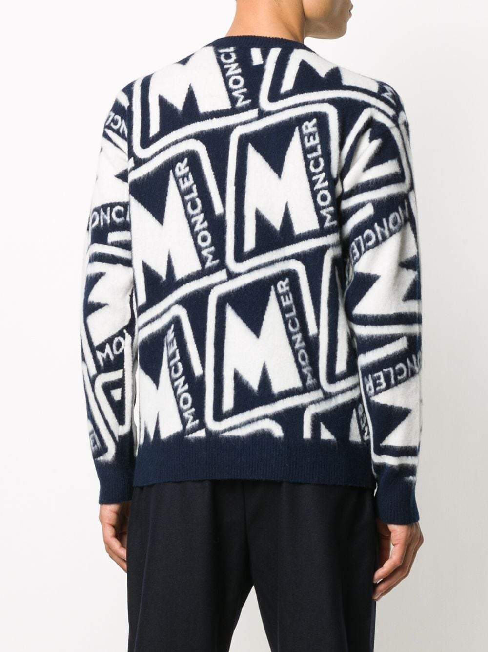 Moncler Knitted Logo Sweatshirt Navy - Maison De Fashion 