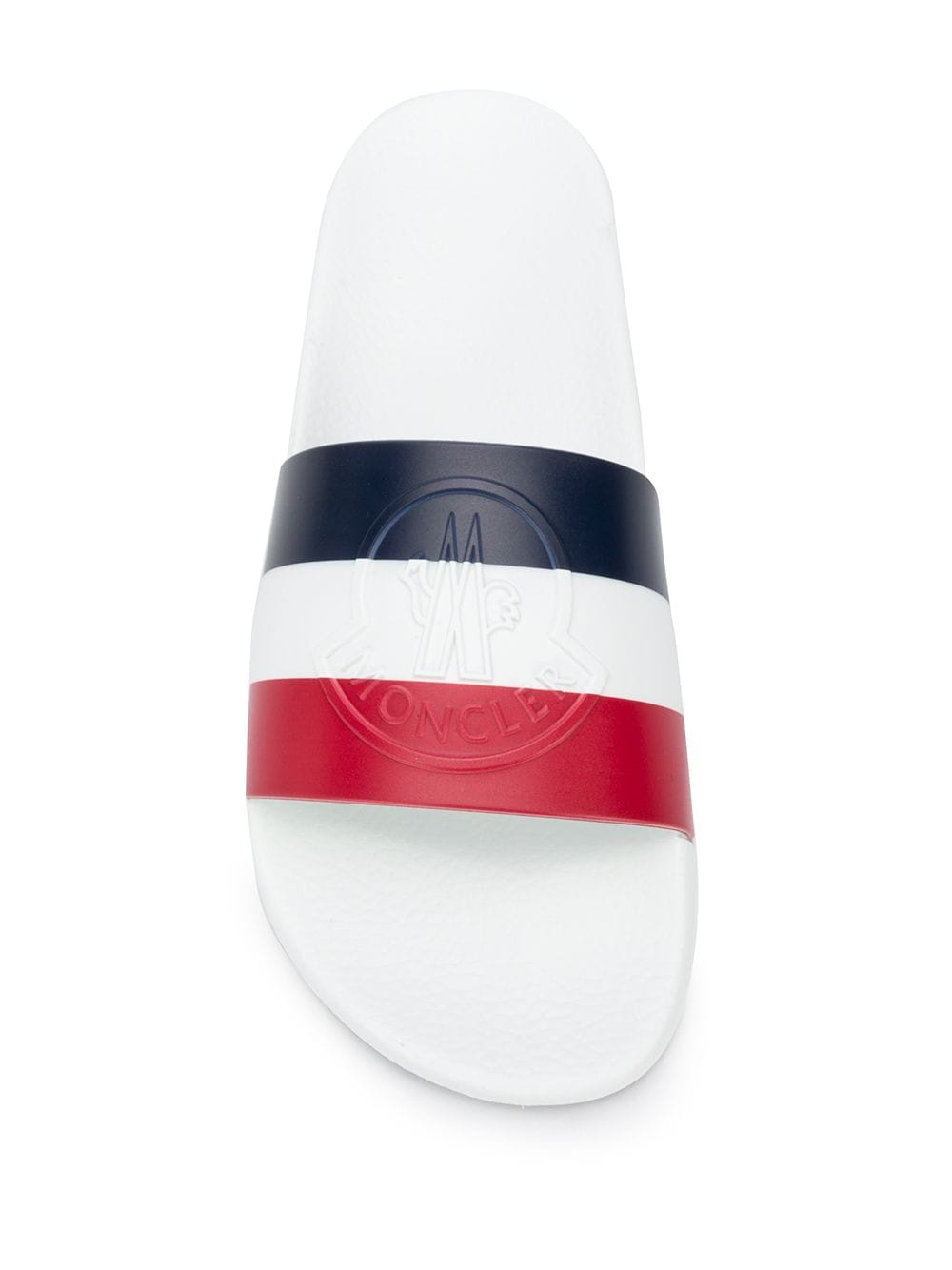 MONCLER BASILE striped slip on slides white - Maison De Fashion 