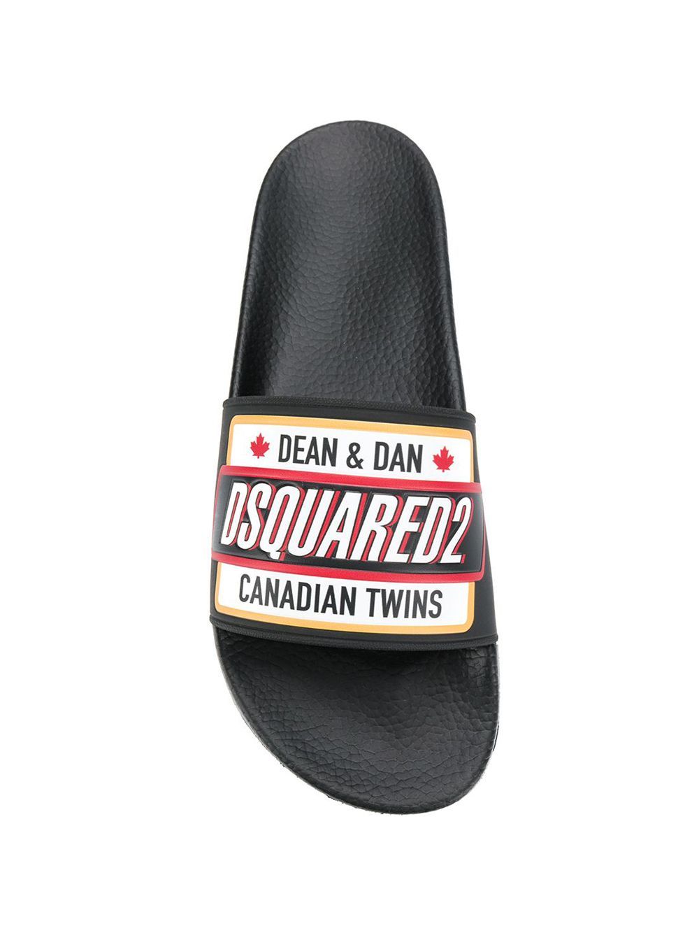 DSQUARED Logo Patch Sliders Black - Maison De Fashion 