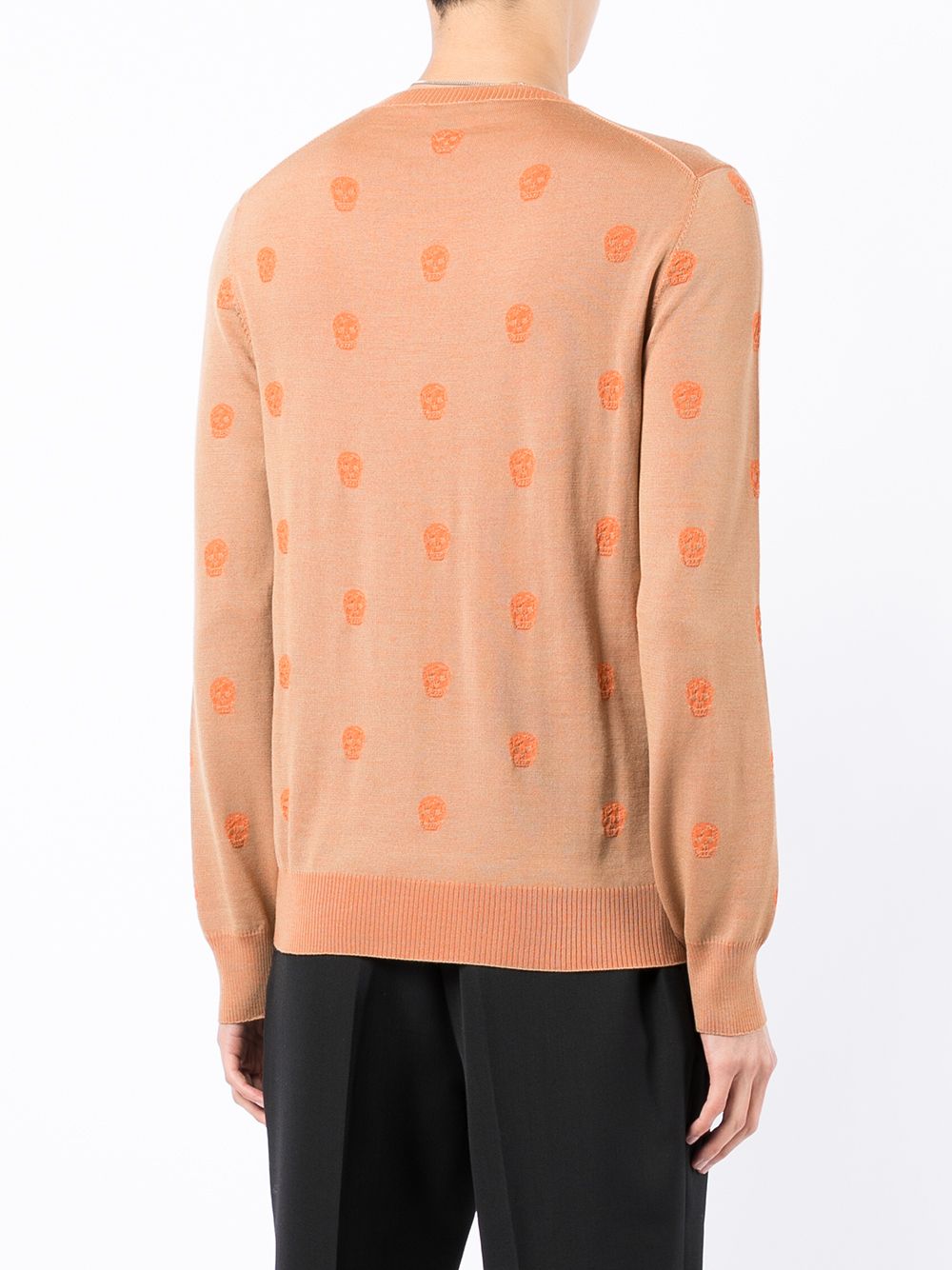 ALEXANDER MCQUEEN Skull Intarsia Knit Sweatshirt Beige - MAISONDEFASHION.COM