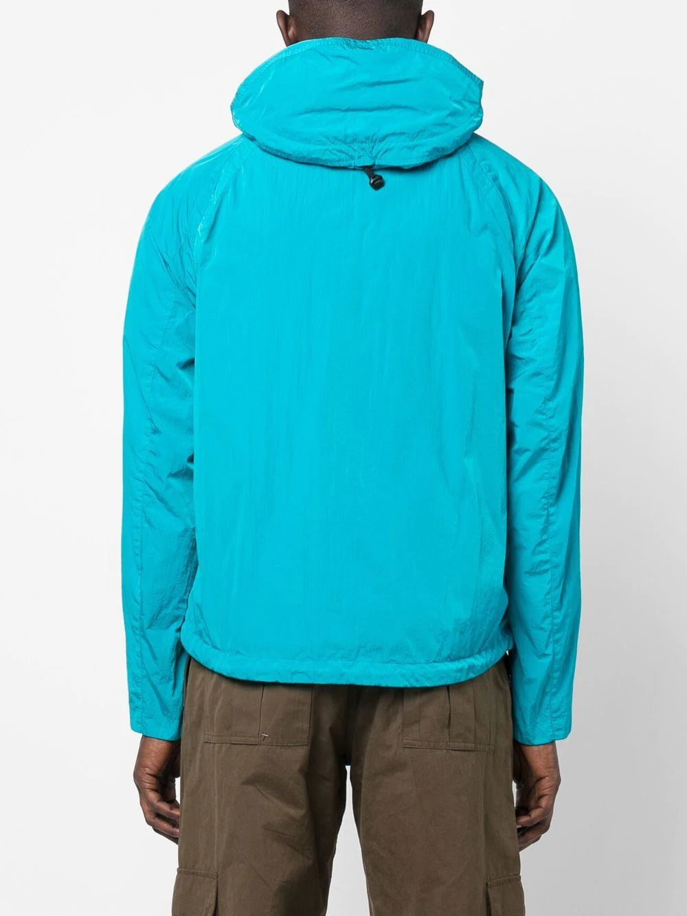 C.P. COMPANY Lens Hooded Jacket Aqua Blue - MAISONDEFASHION.COM