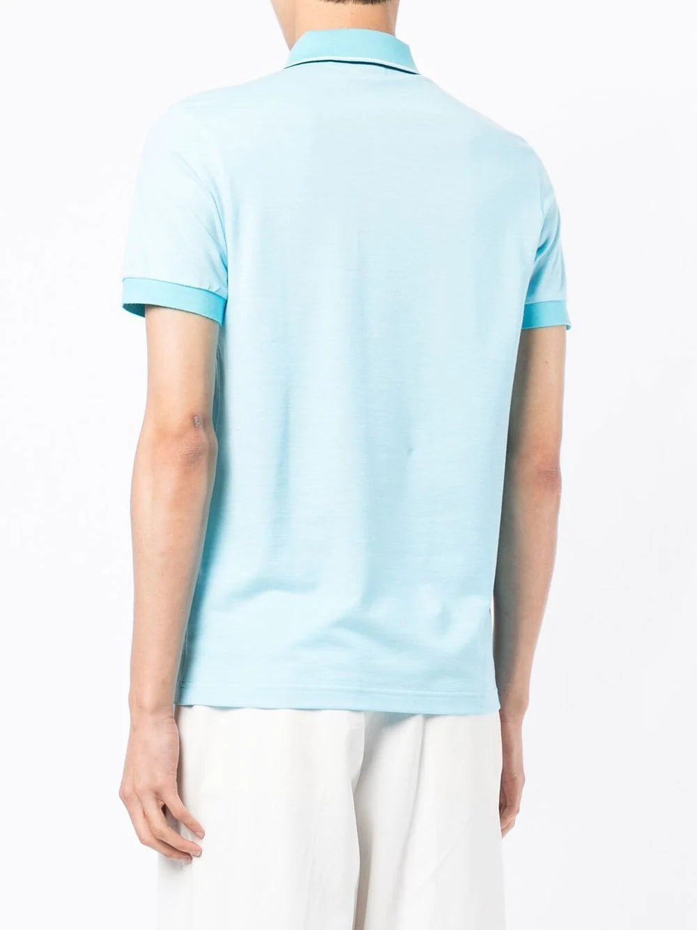 BOSS Logo-collar polo shirt Light/Pastel Blue - MAISONDEFASHION.COM