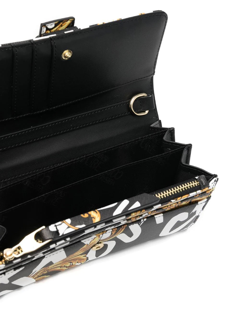 VERSACE WOMEN Baroque Print Chain Bag Black - MAISONDEFASHION.COM