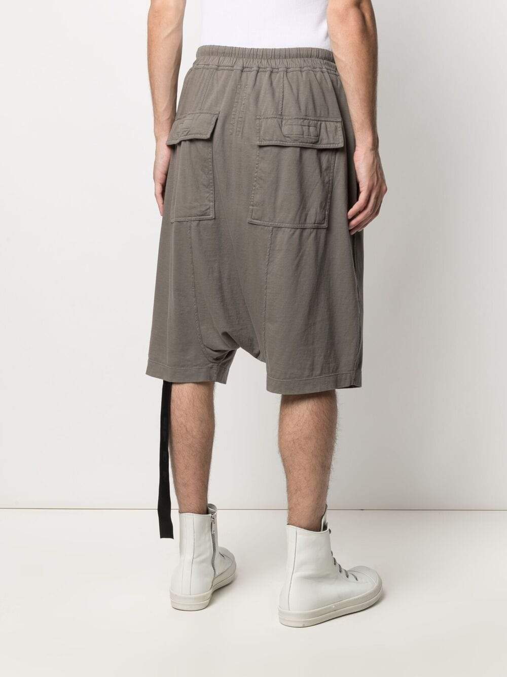 RICK OWENS DRKSHDW Drop-crotch cotton shorts Grey - MAISONDEFASHION.COM