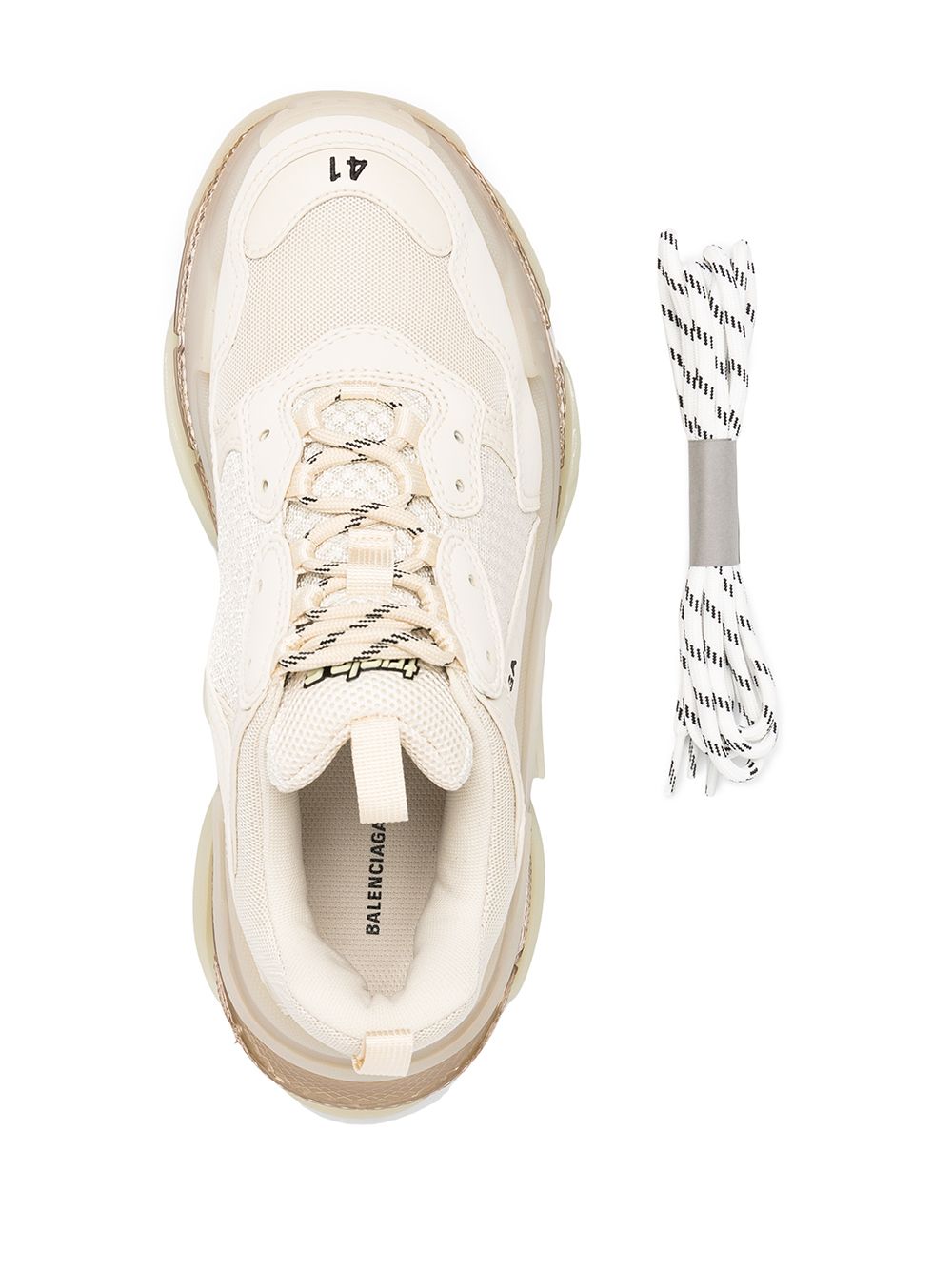 BALENCIAGA Triple S Clear Sole Sneakers Off White - MAISONDEFASHION.COM