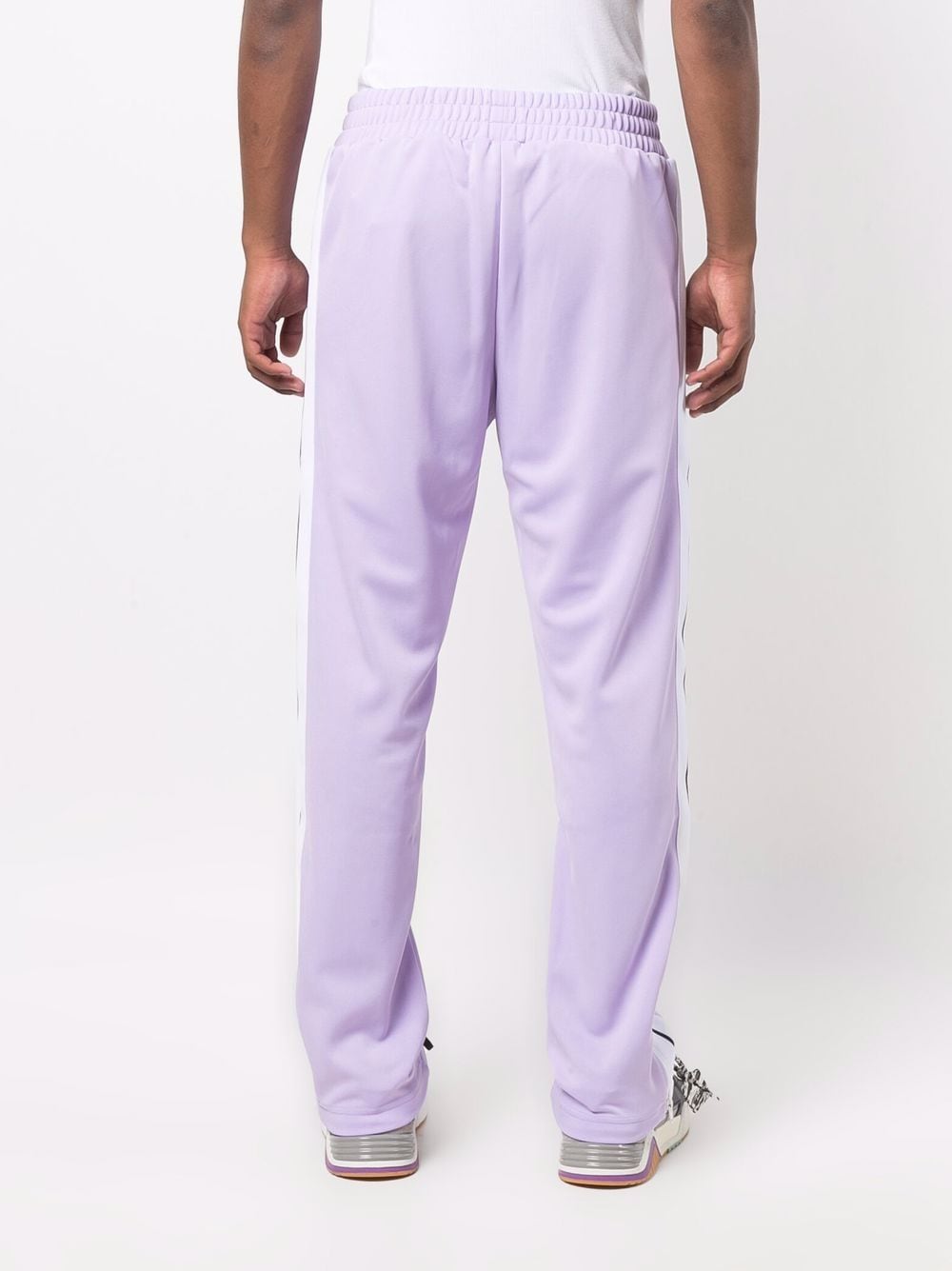 PALM ANGELS Logo Print Track Pants Purple - MAISONDEFASHION.COM