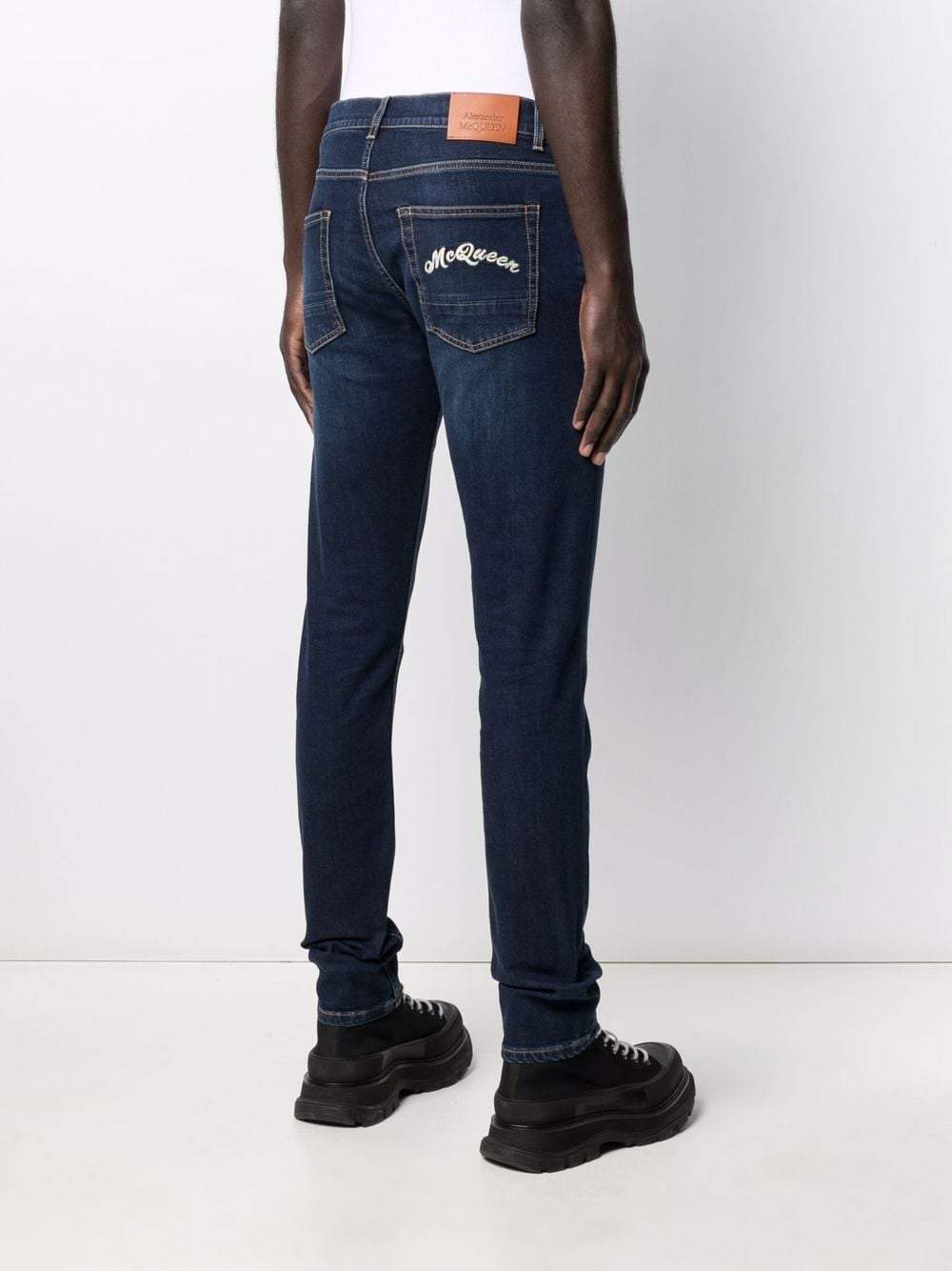 ALEXANDER MCQUEEN Logo Embroidered Skinny Jeans - MAISONDEFASHION.COM